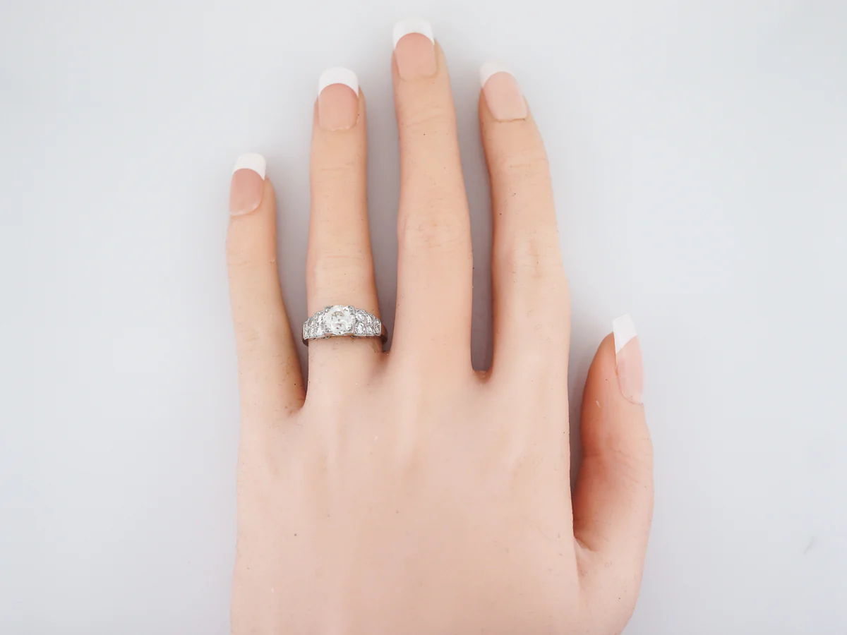 GIA 1.25 Carat Old European Cut Antique Engagement Ring - Image 6