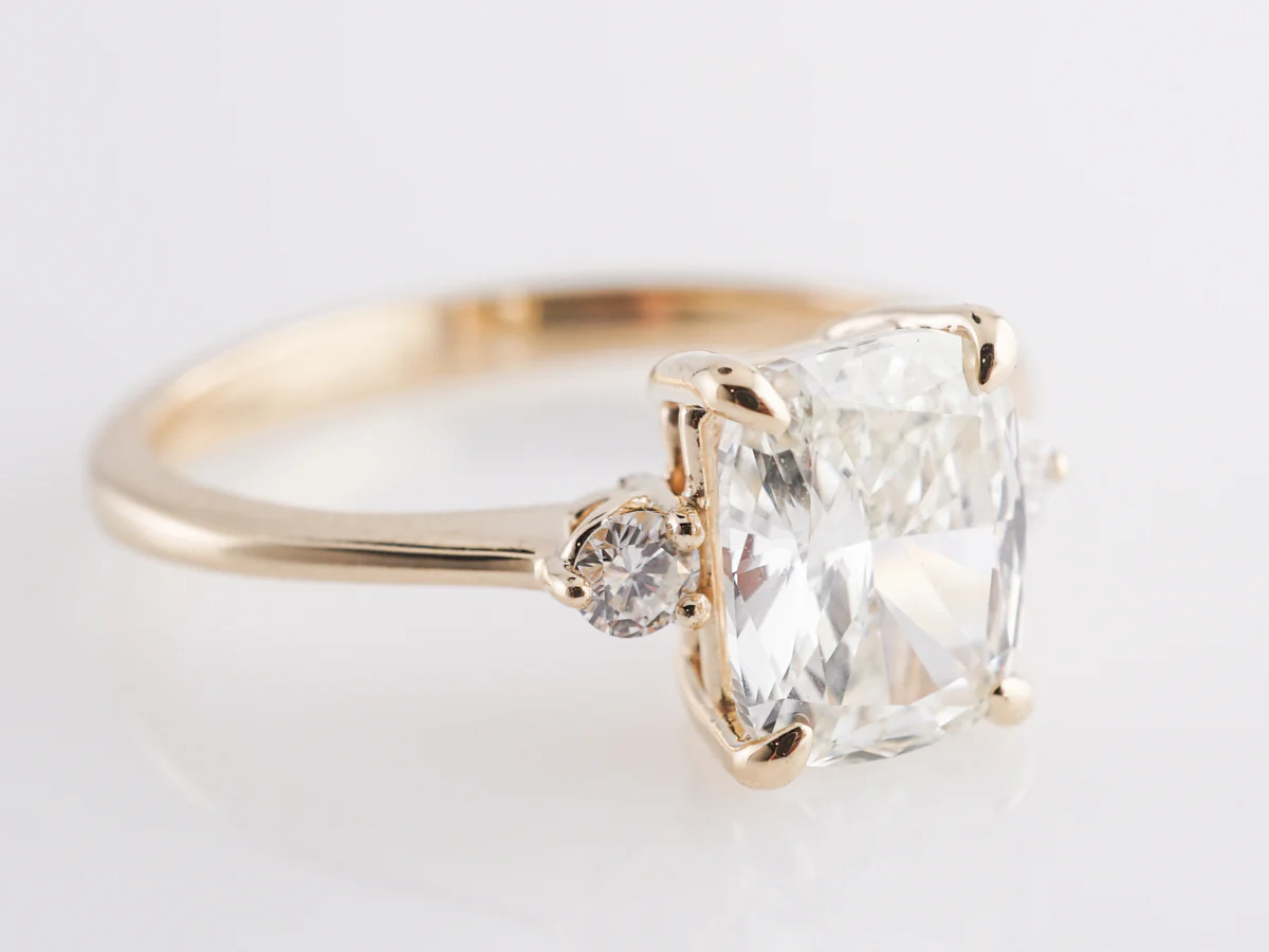 GIA 1.52 Carat Cushion Cut Diamond Engagement Ring in 14K - Image 3