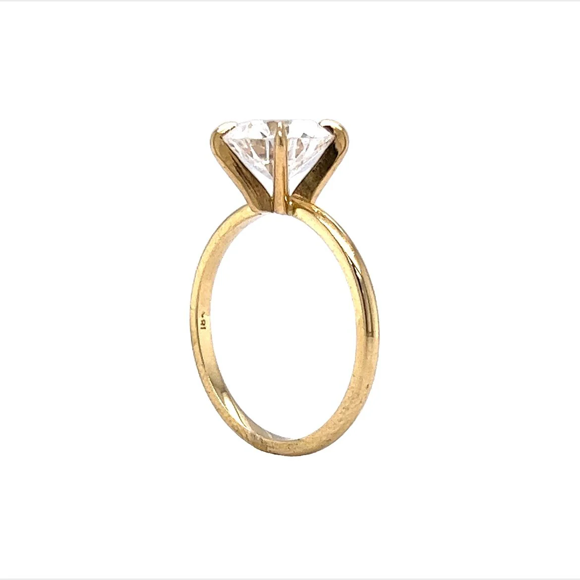 2.08 Old European Cut Diamond Engagement Ring in 14k Yellow Gold - Image 5