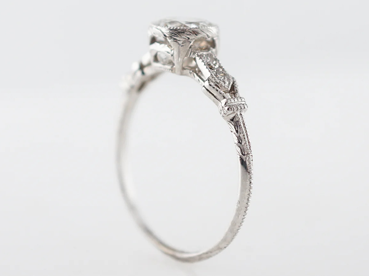 GIA Certified .85 Art Deco Vintage Diamond Engagement Ring - Image 5