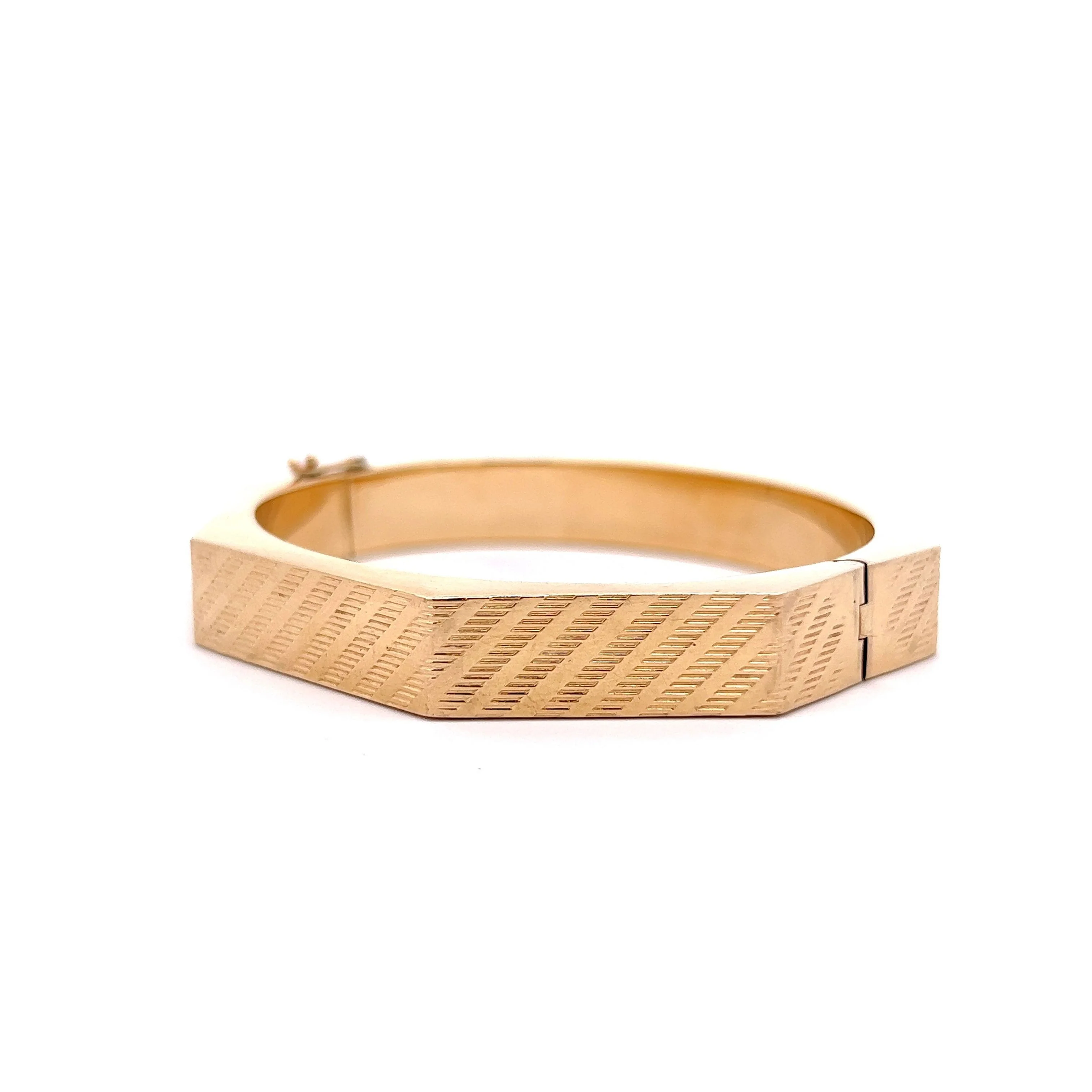 Geometric Bangle Bracelet in 14k Yellow Gold - Image 2