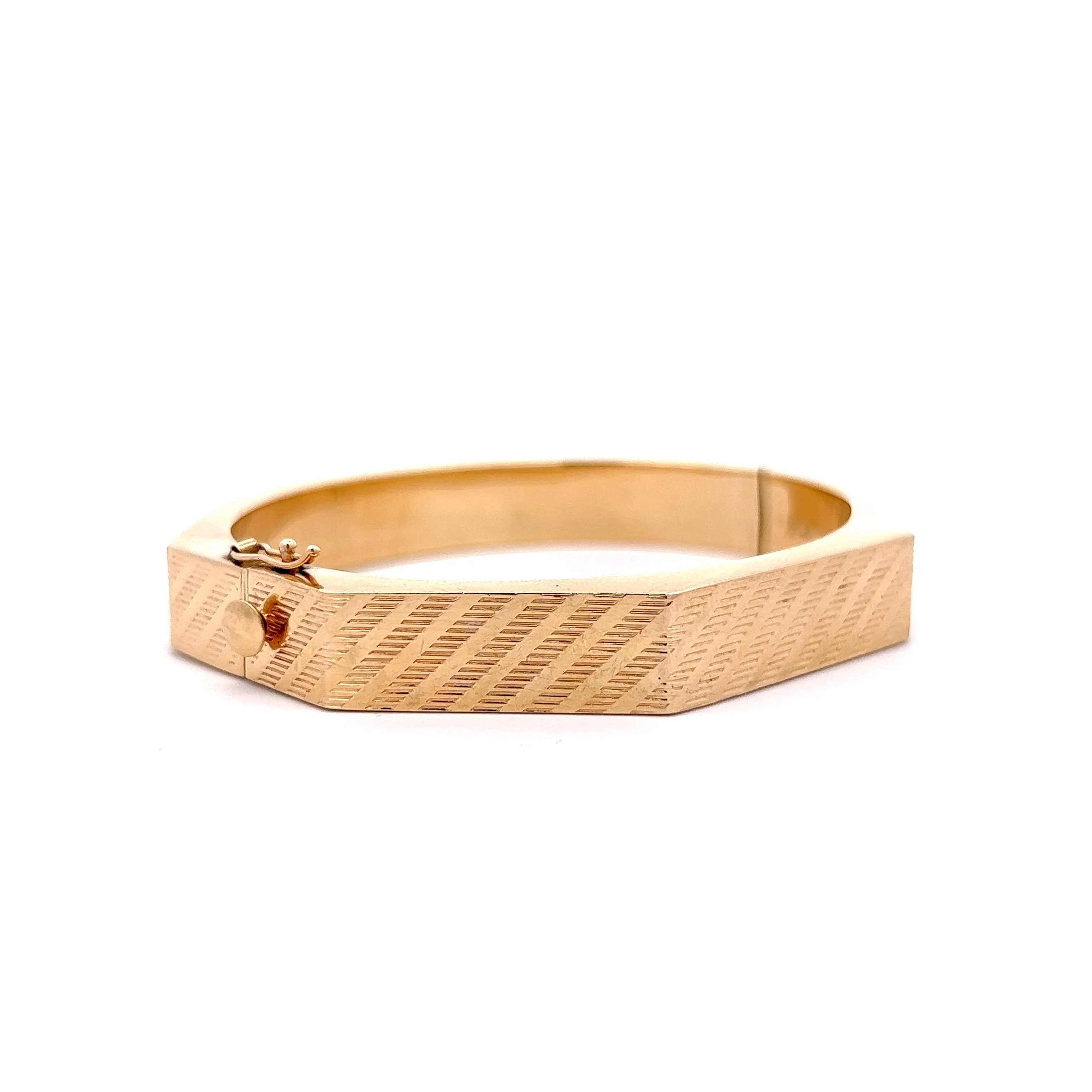 Geometric Bangle Bracelet in 14k Yellow Gold - Image 3
