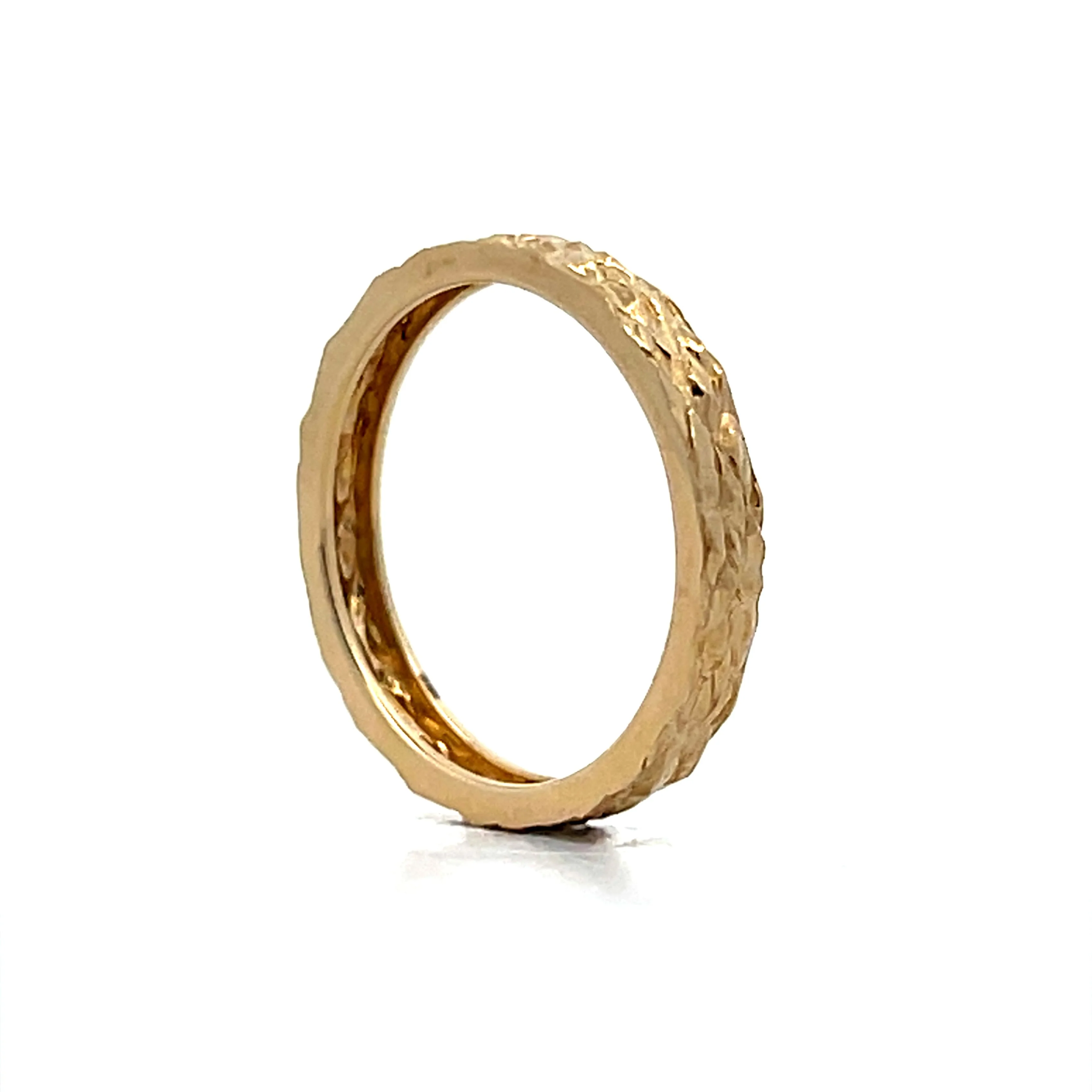 Gold Nugget Textured Band in 14k Yellow Gold - Image 5