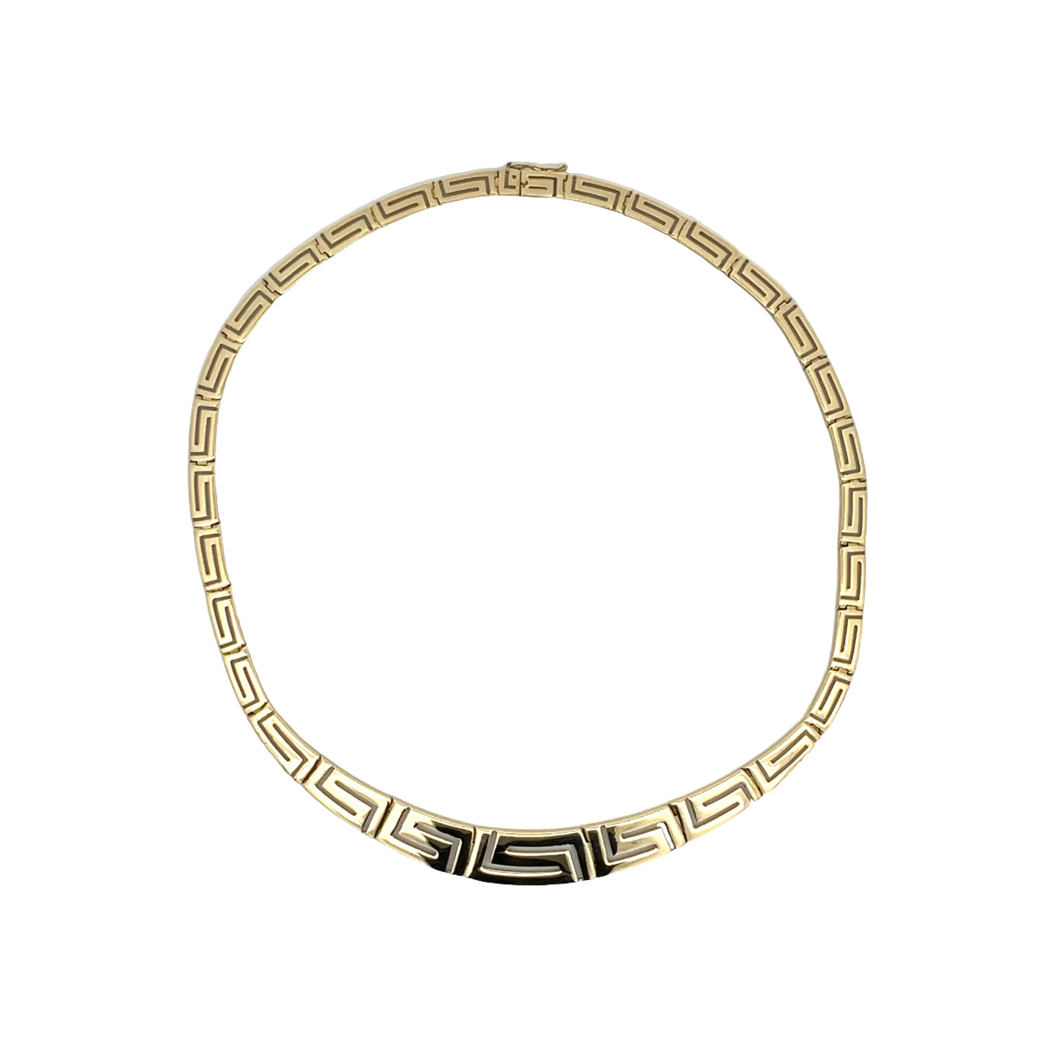 Greek Key Collar Necklace in 14k Yellow Gold - Image 4