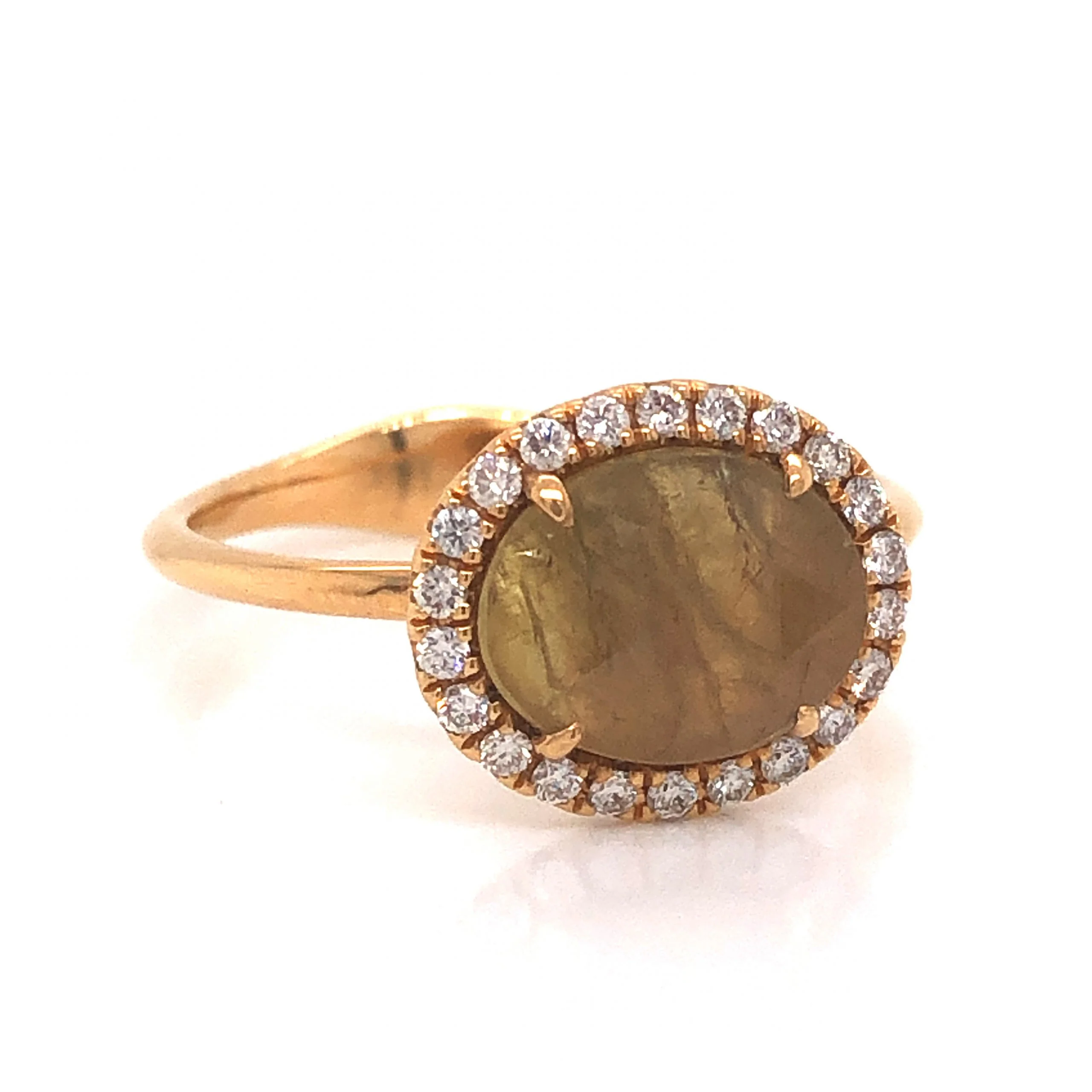 Golden Rustic Diamond Engagement Ring in 18k - Image 3