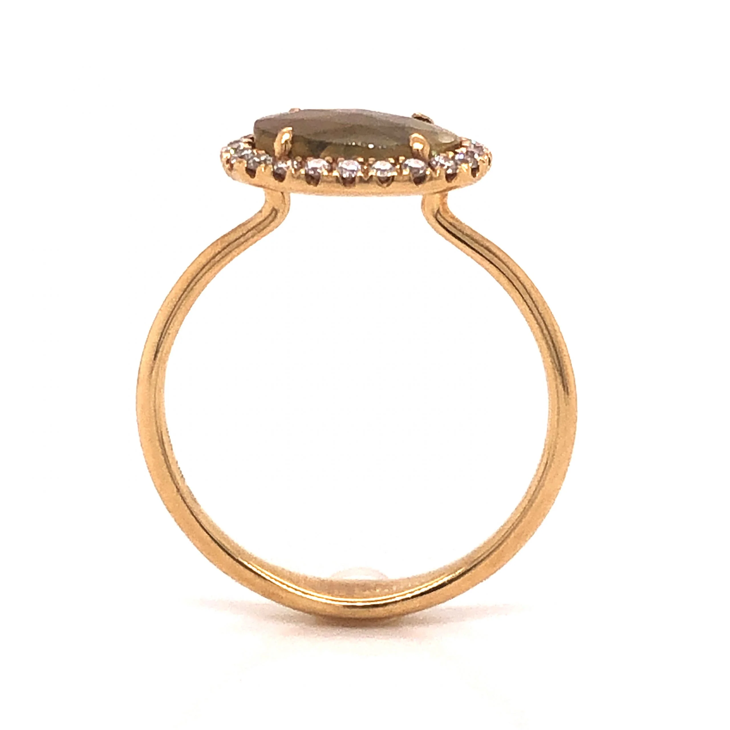 Golden Rustic Diamond Engagement Ring in 18k - Image 4