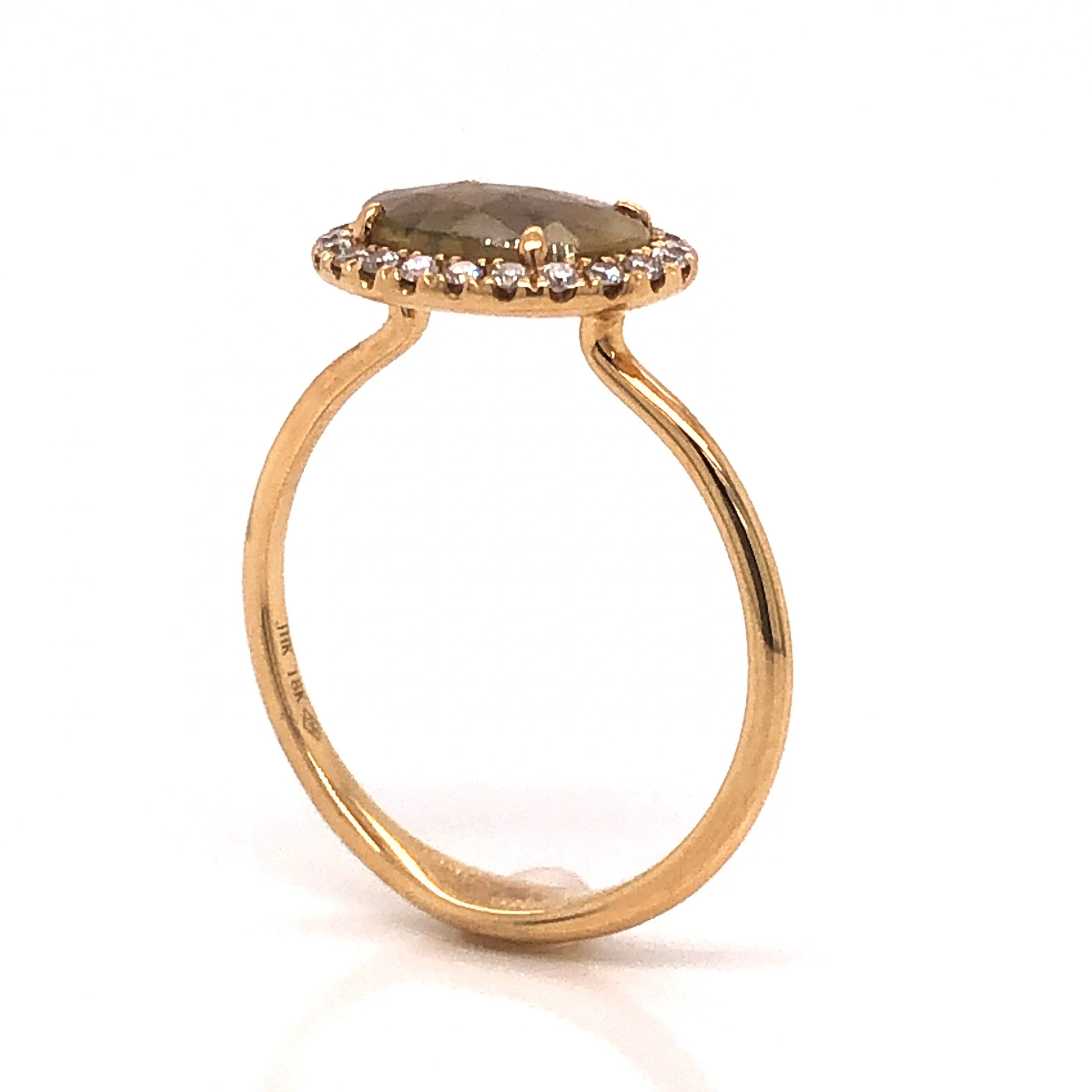 Golden Rustic Diamond Engagement Ring in 18k - Image 5