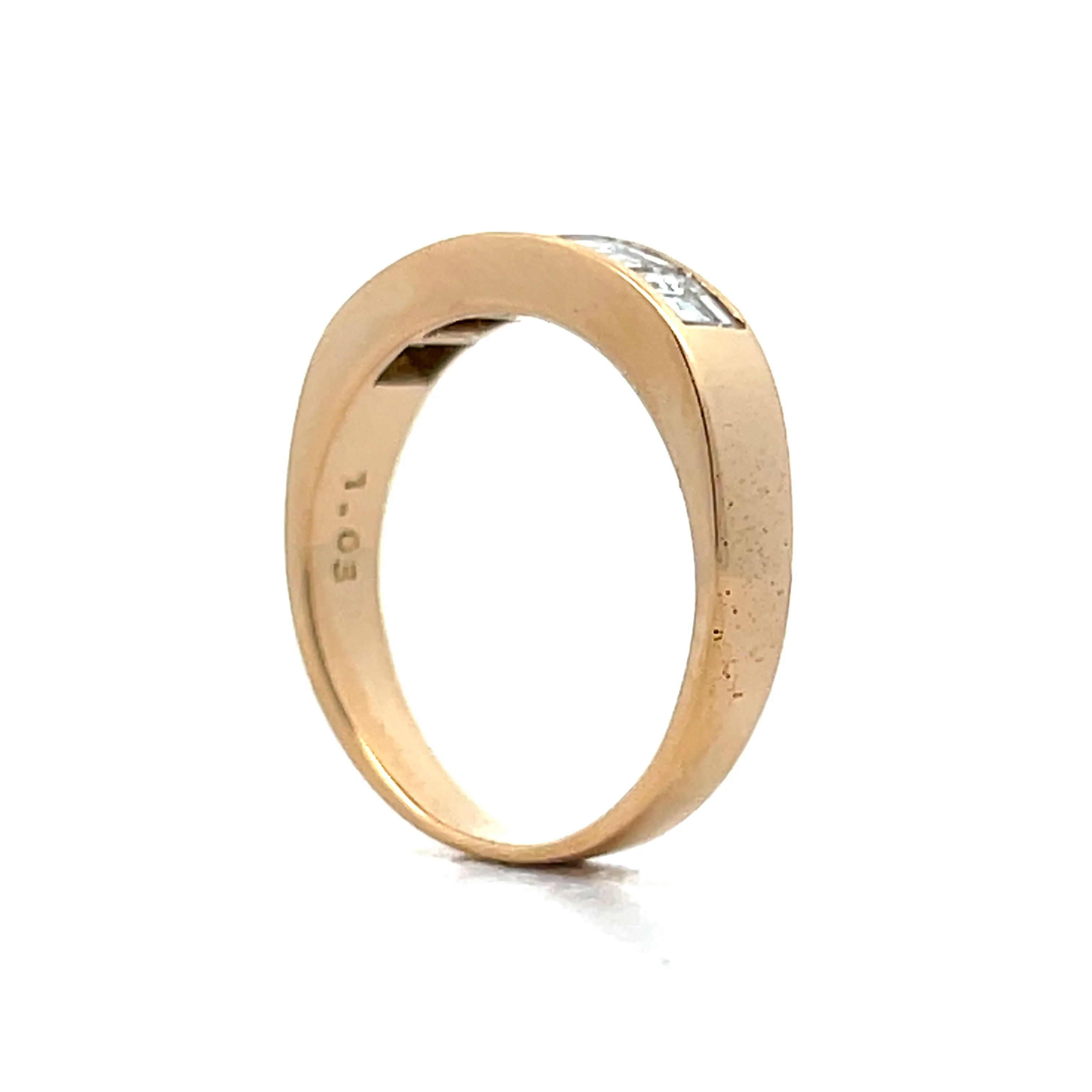 1.03 Carre Cut Diamond Band in 18k Yellow Gold - Image 5