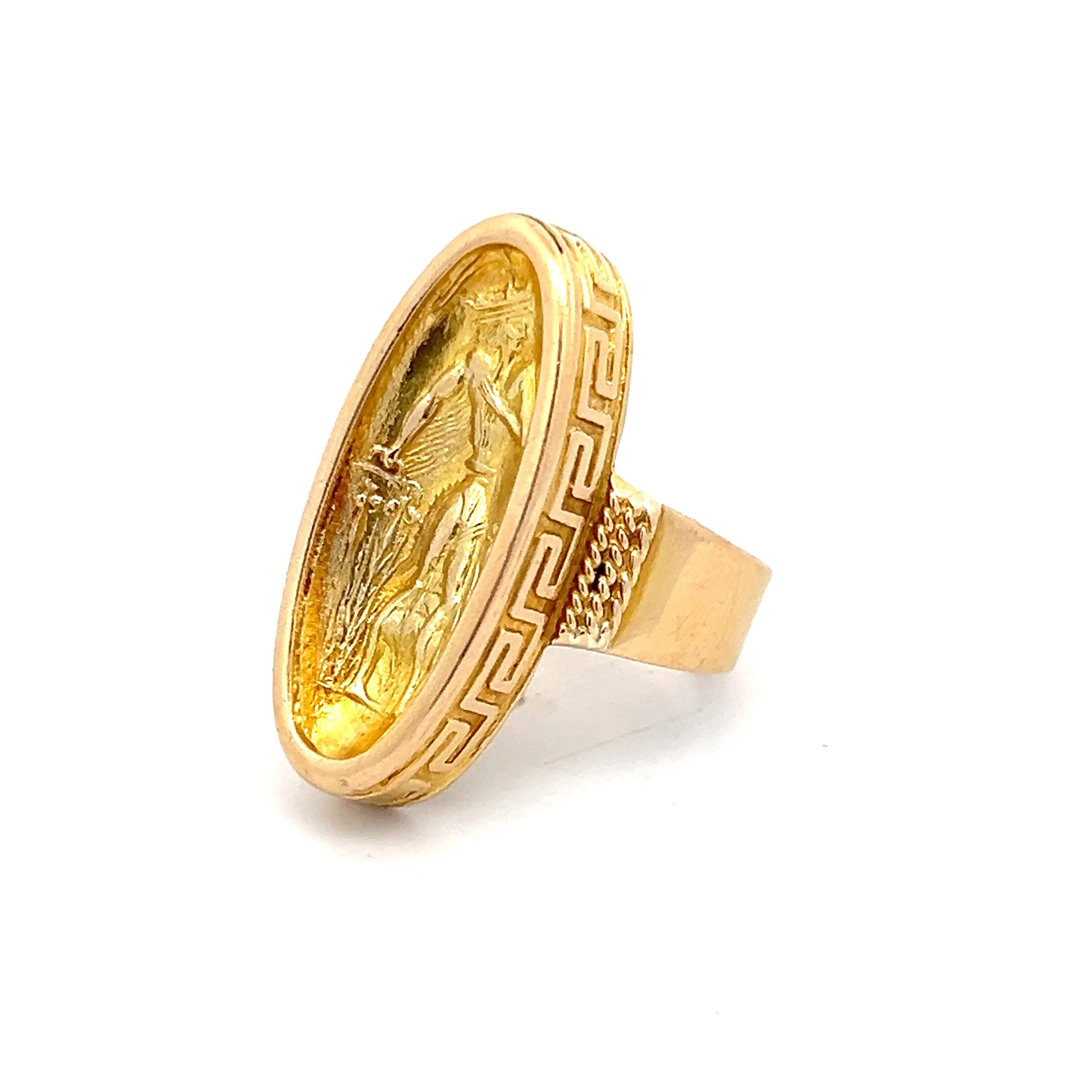 Greek Mythology Cocktail Ring in 18k Yellow Gold - Image 2