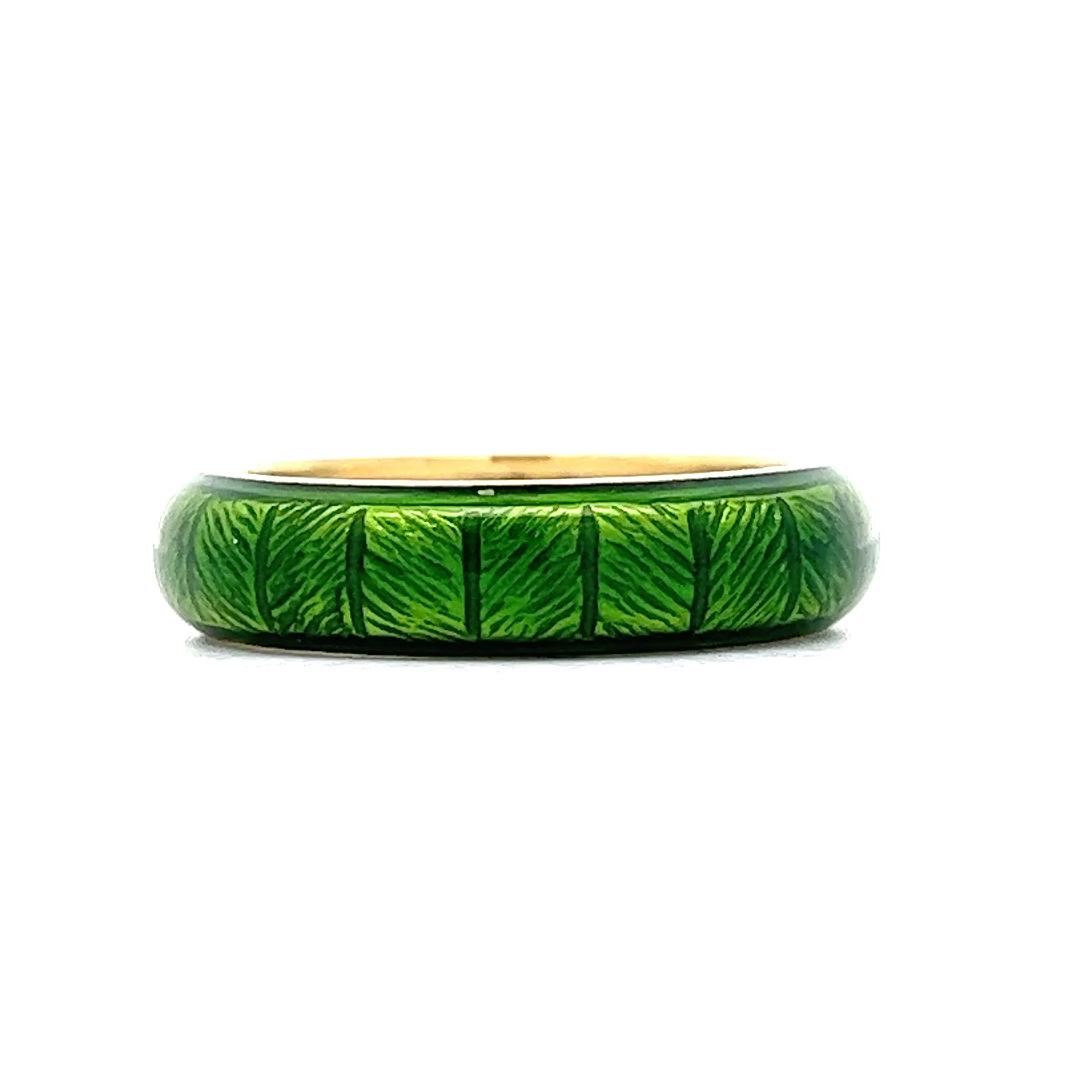 Green Enamel Stacking Band in 18k Yellow Gold - Image 3
