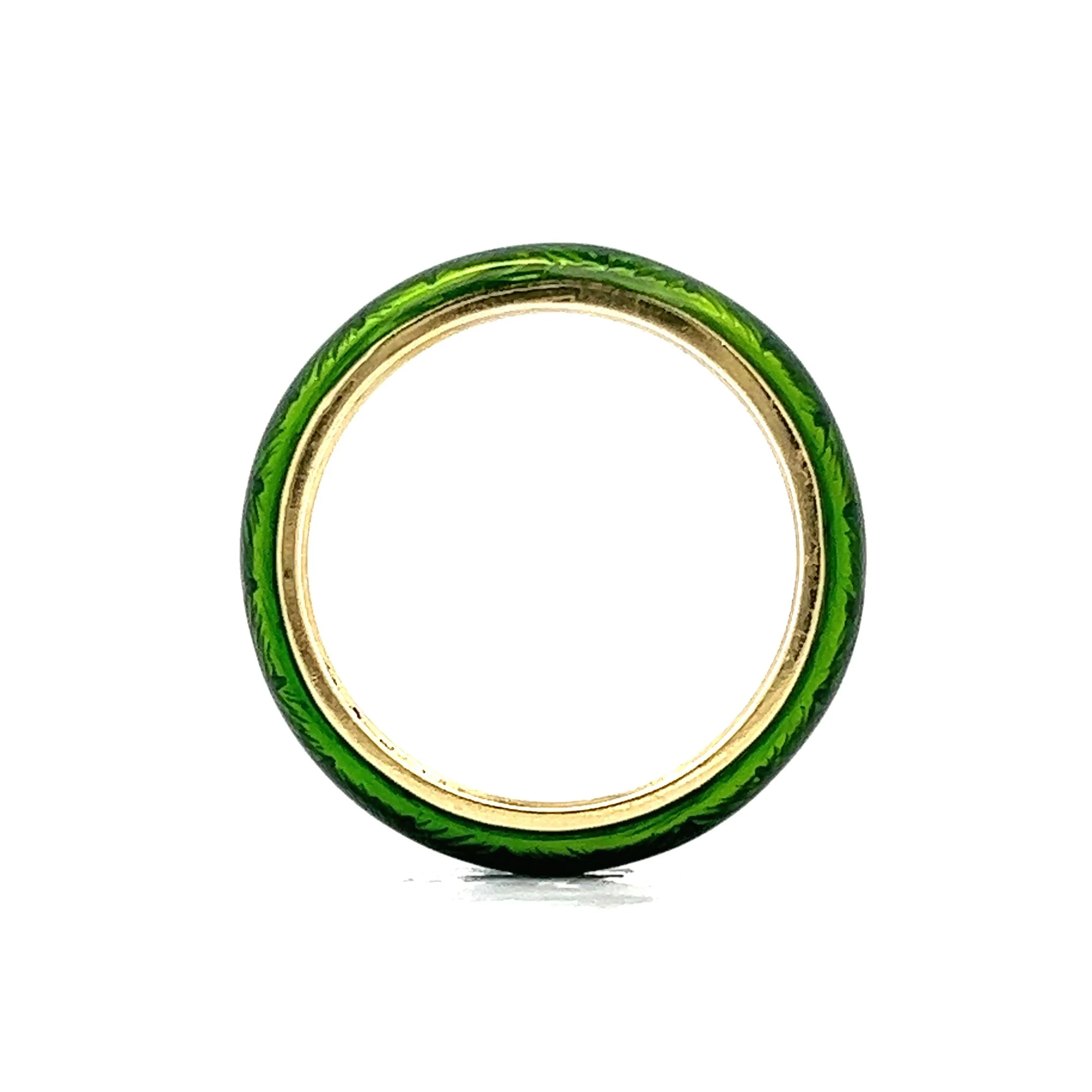 Green Enamel Stacking Band in 18k Yellow Gold - Image 4