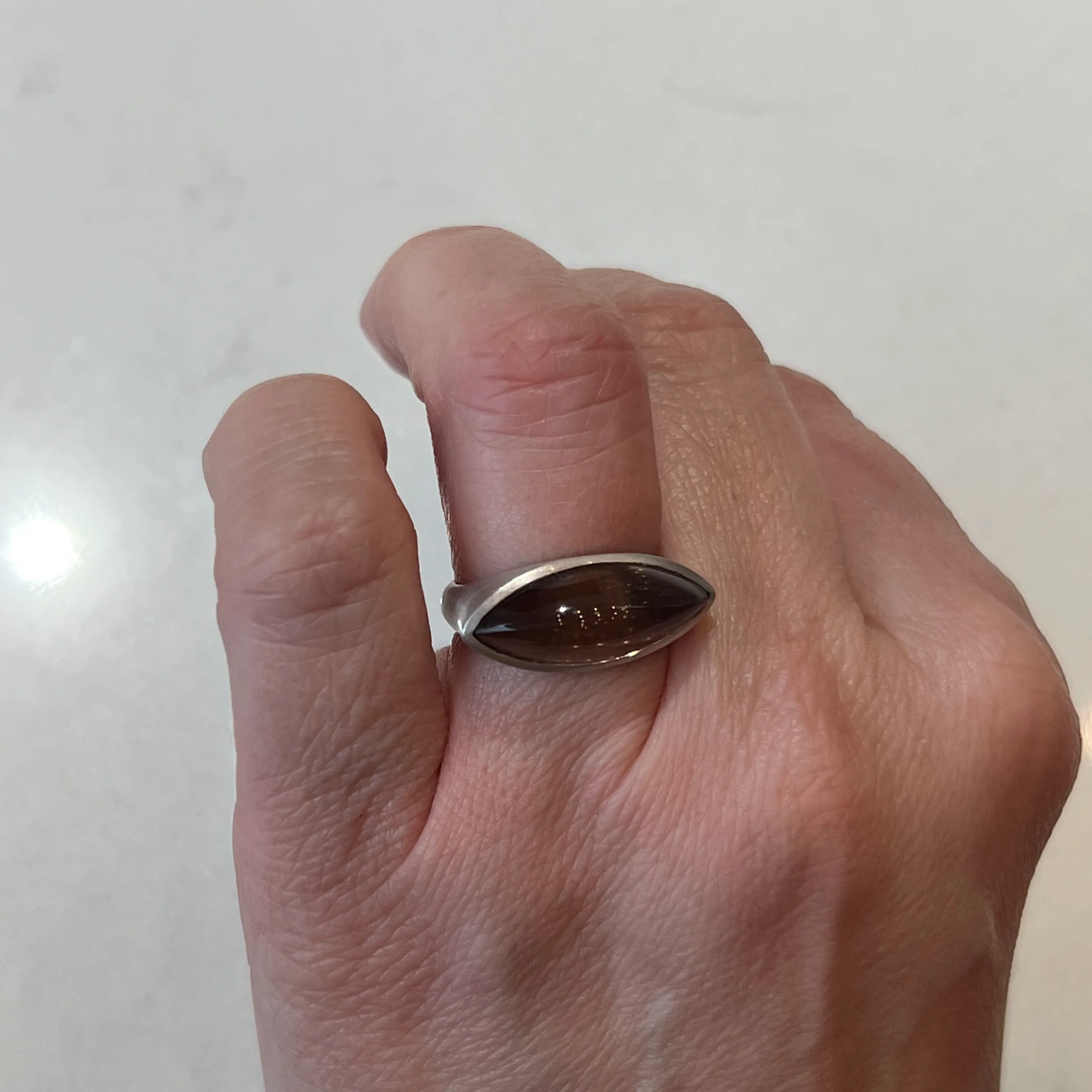H. Stern Bezel Set Smoky Quartz Ring in 18k White Gold - Image 6