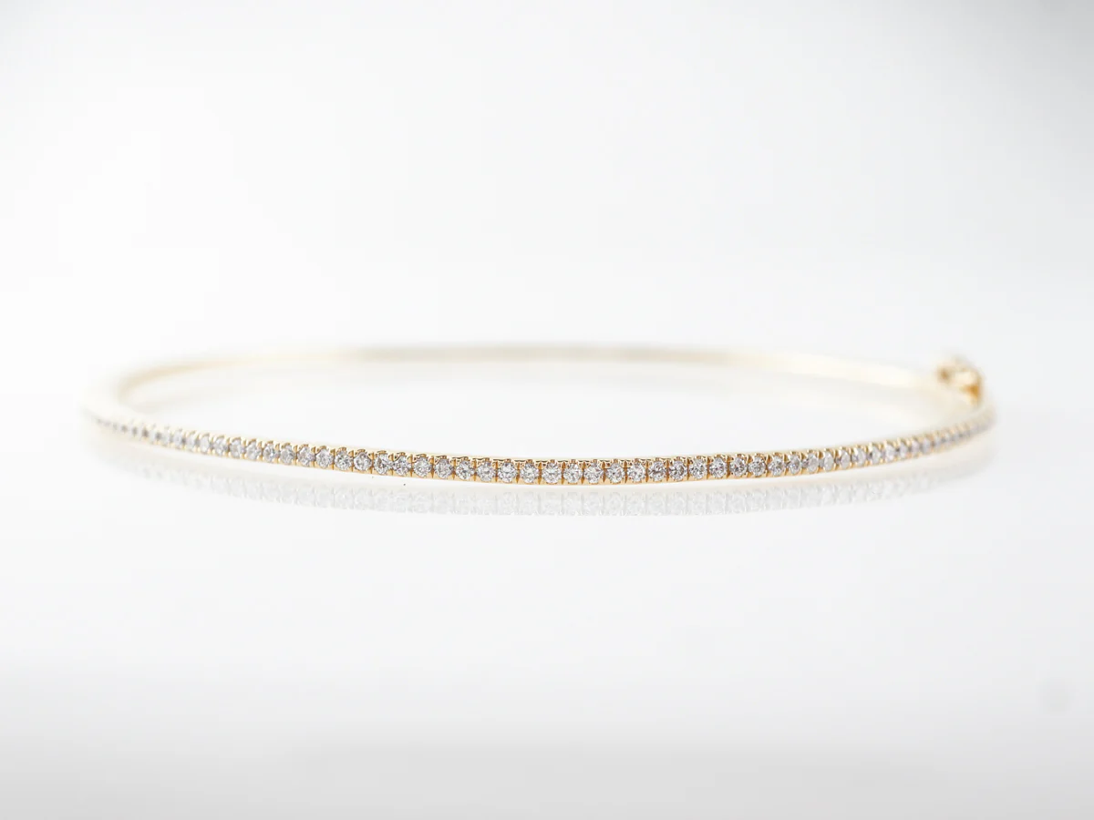 Half Carat Diamond Bangle Bracelet in 18k Yellow Gold