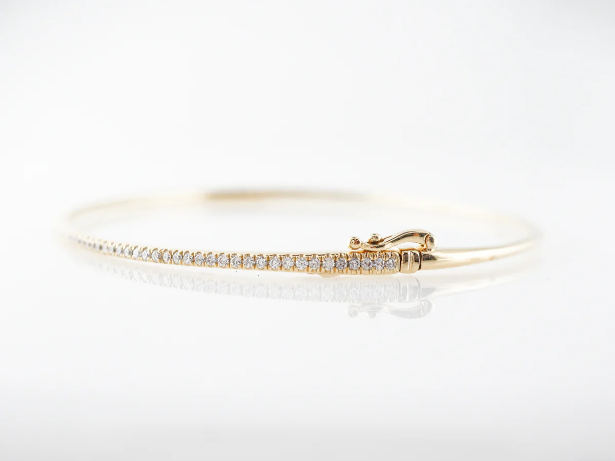 Half Carat Diamond Bangle Bracelet in 18k Yellow Gold - Image 2