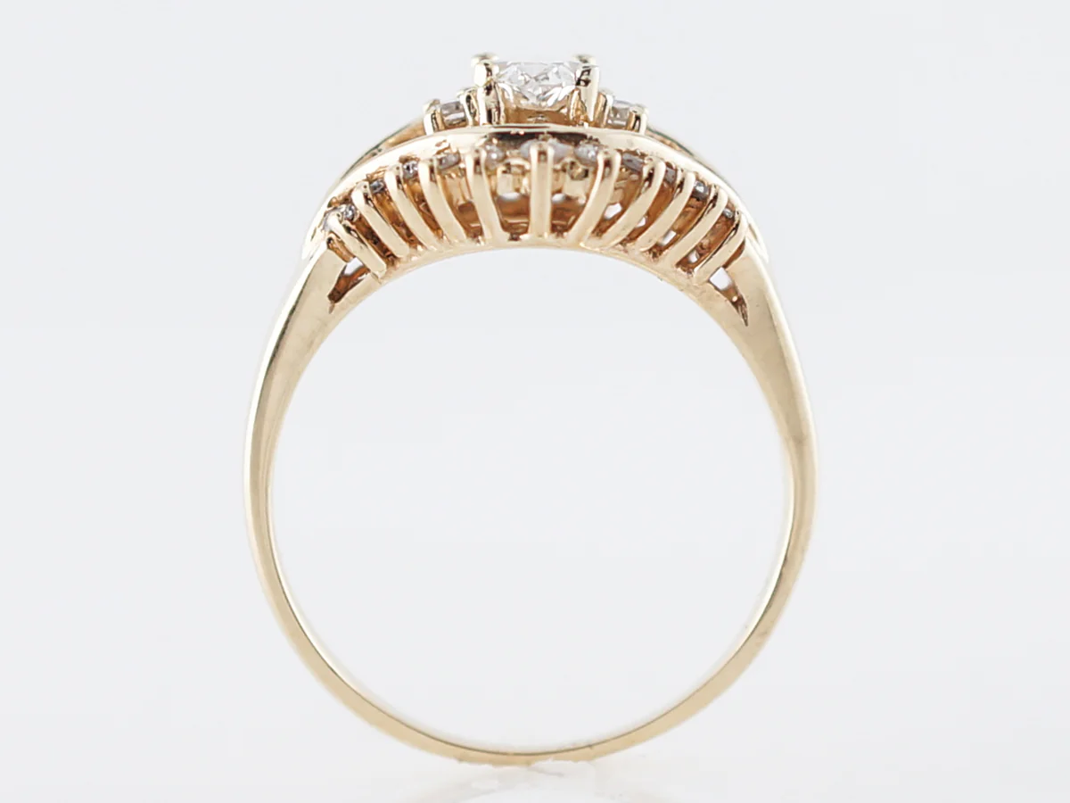 Half Carat Oval Diamond Ring w/ Yellow Gold Filigree - Image 4
