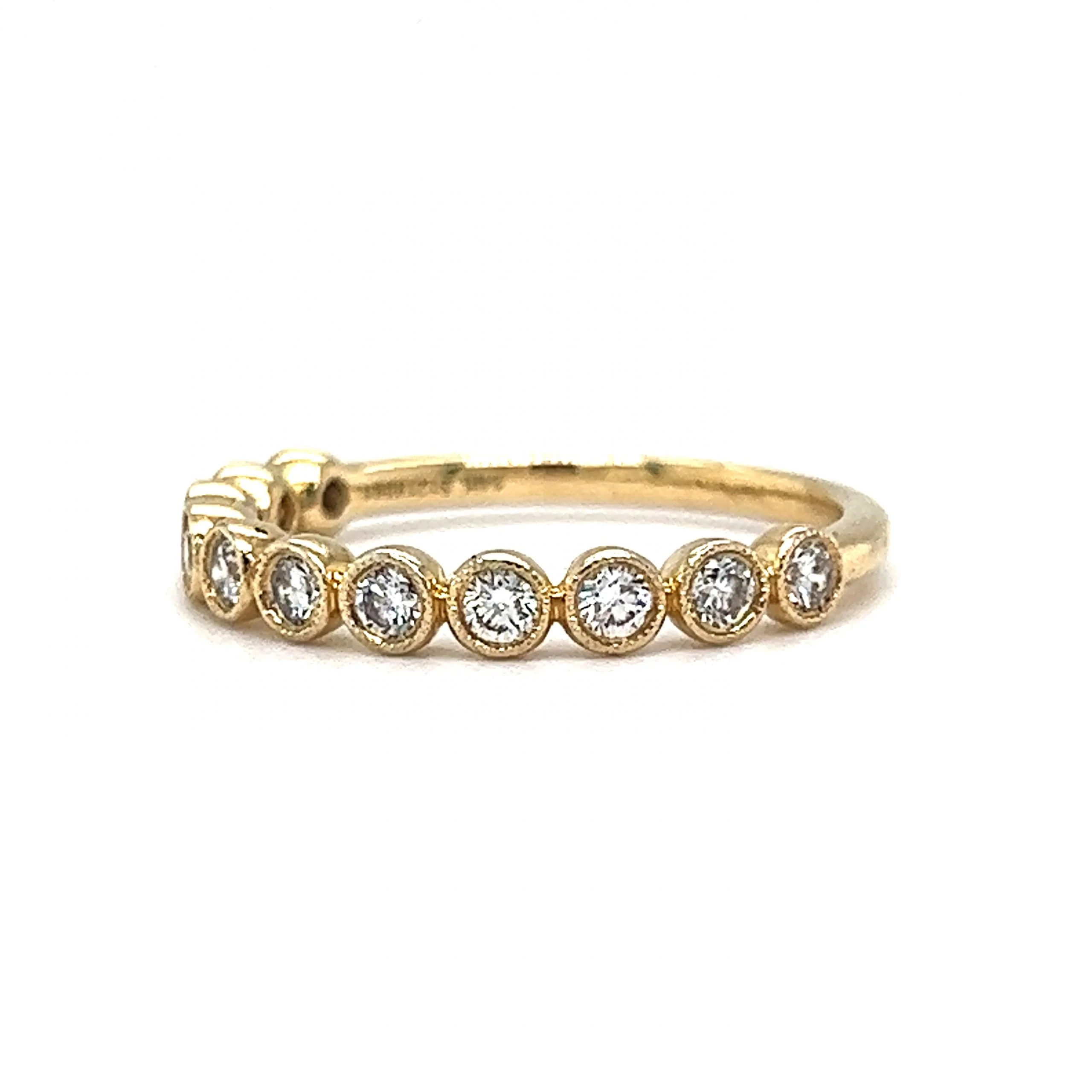 Half Eternity Bezel Set Diamond Band in 14k Yellow Gold - Image 2