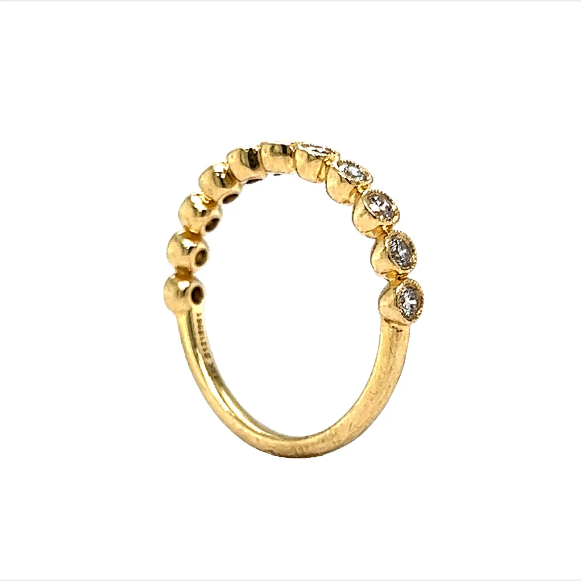Half Eternity Bezel Set Diamond Band in 14k Yellow Gold - Image 5