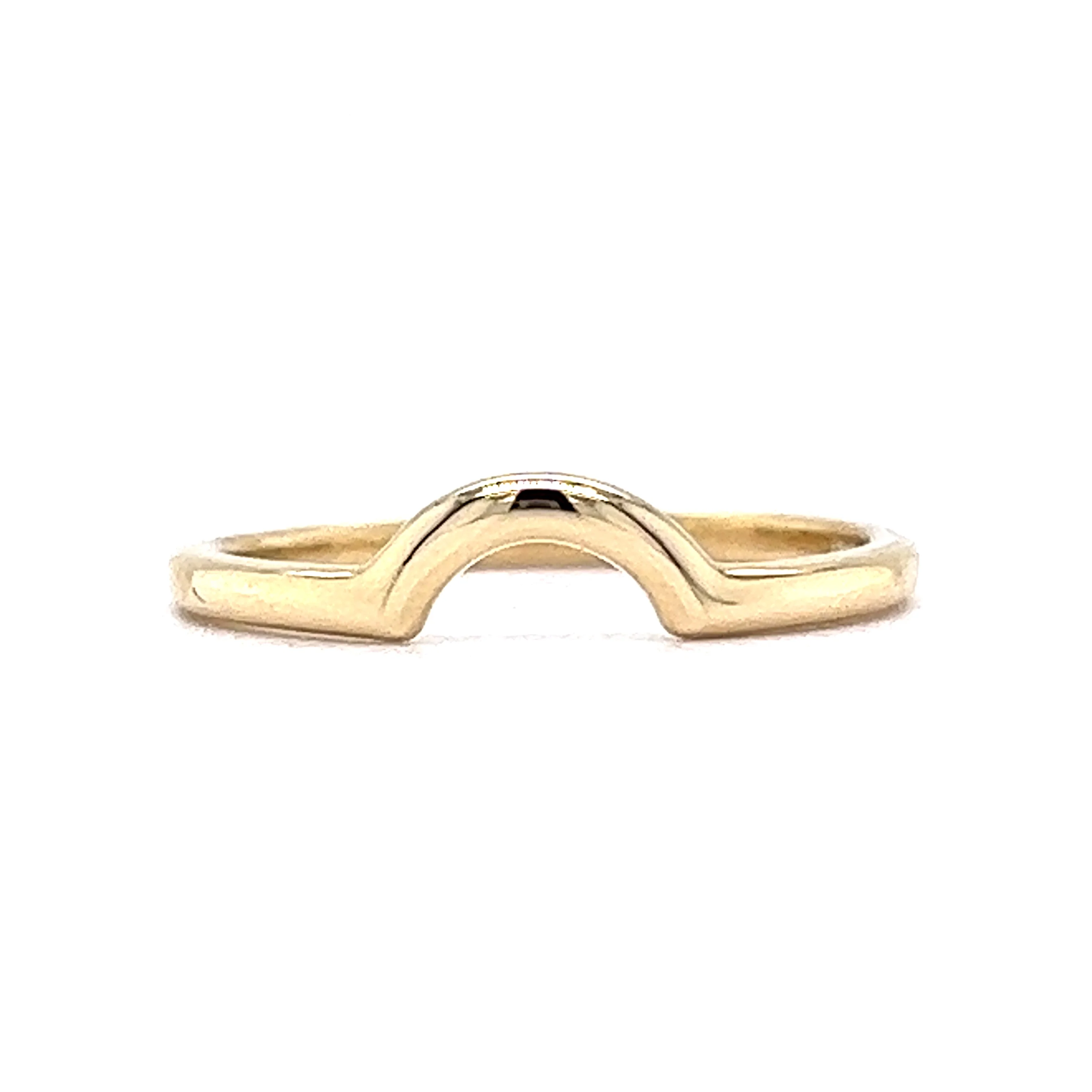 Half Moon Curved Wedding Band in 14k Yellow Gold