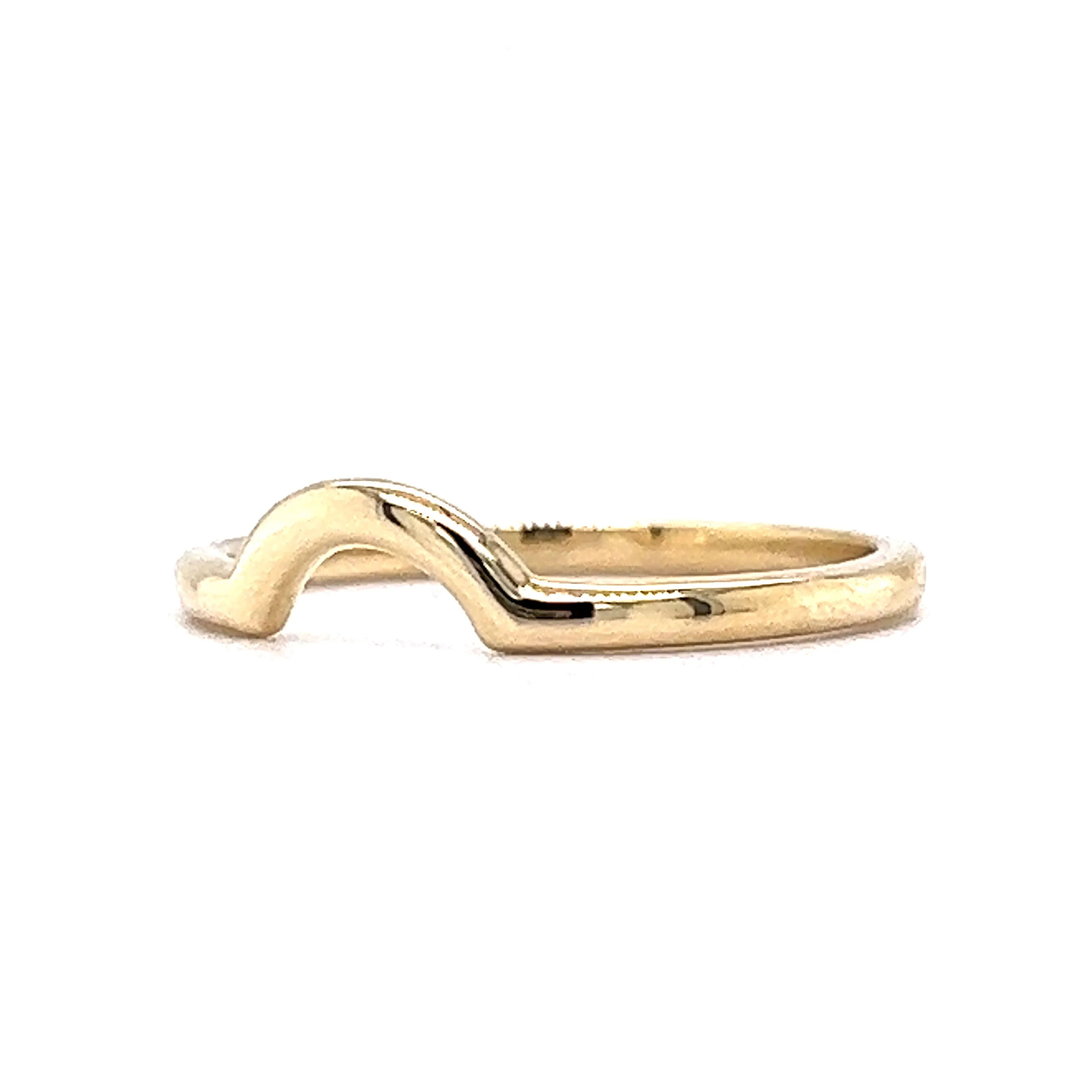 Half Moon Curved Wedding Band in 14k Yellow Gold - Image 2