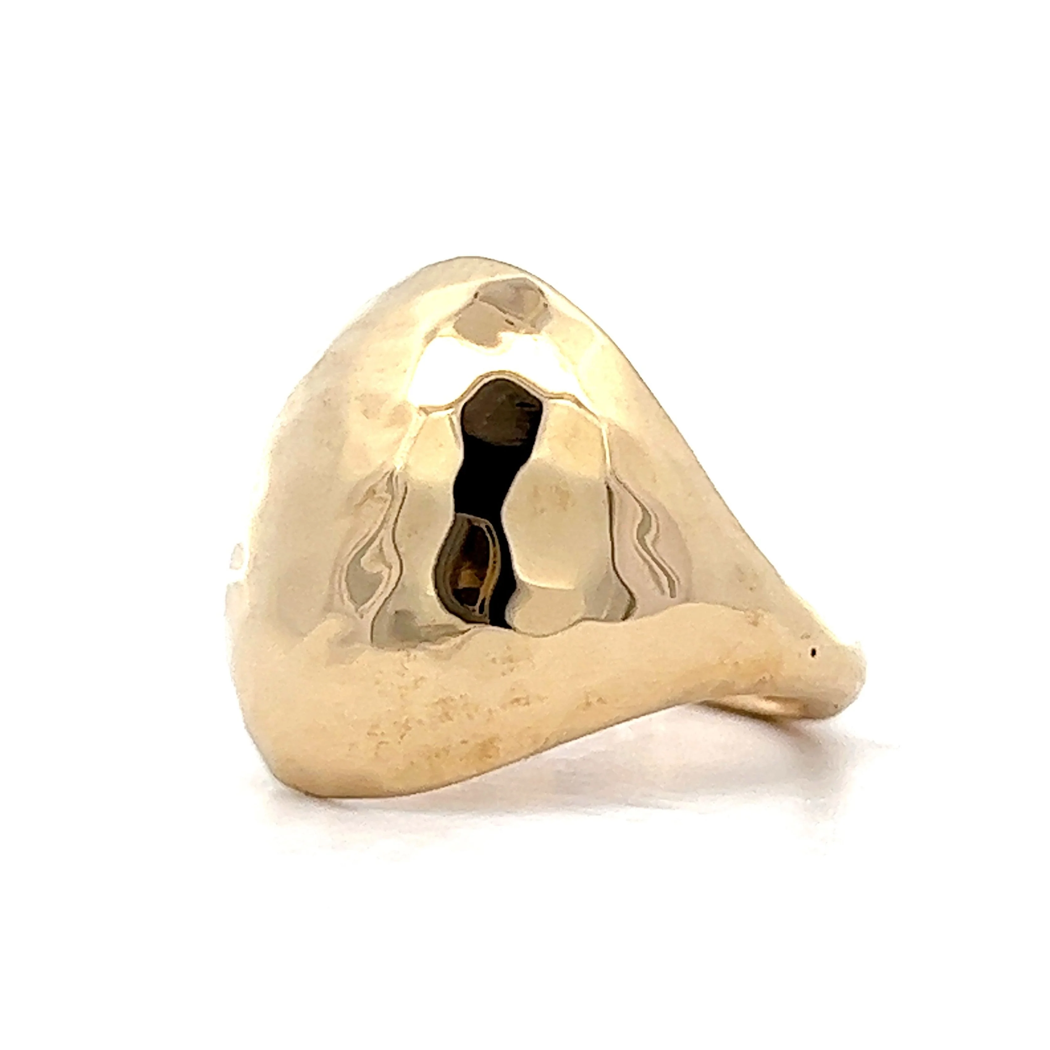 Hammered Dome Cocktail Ring in 14k Yellow Gold - Image 2
