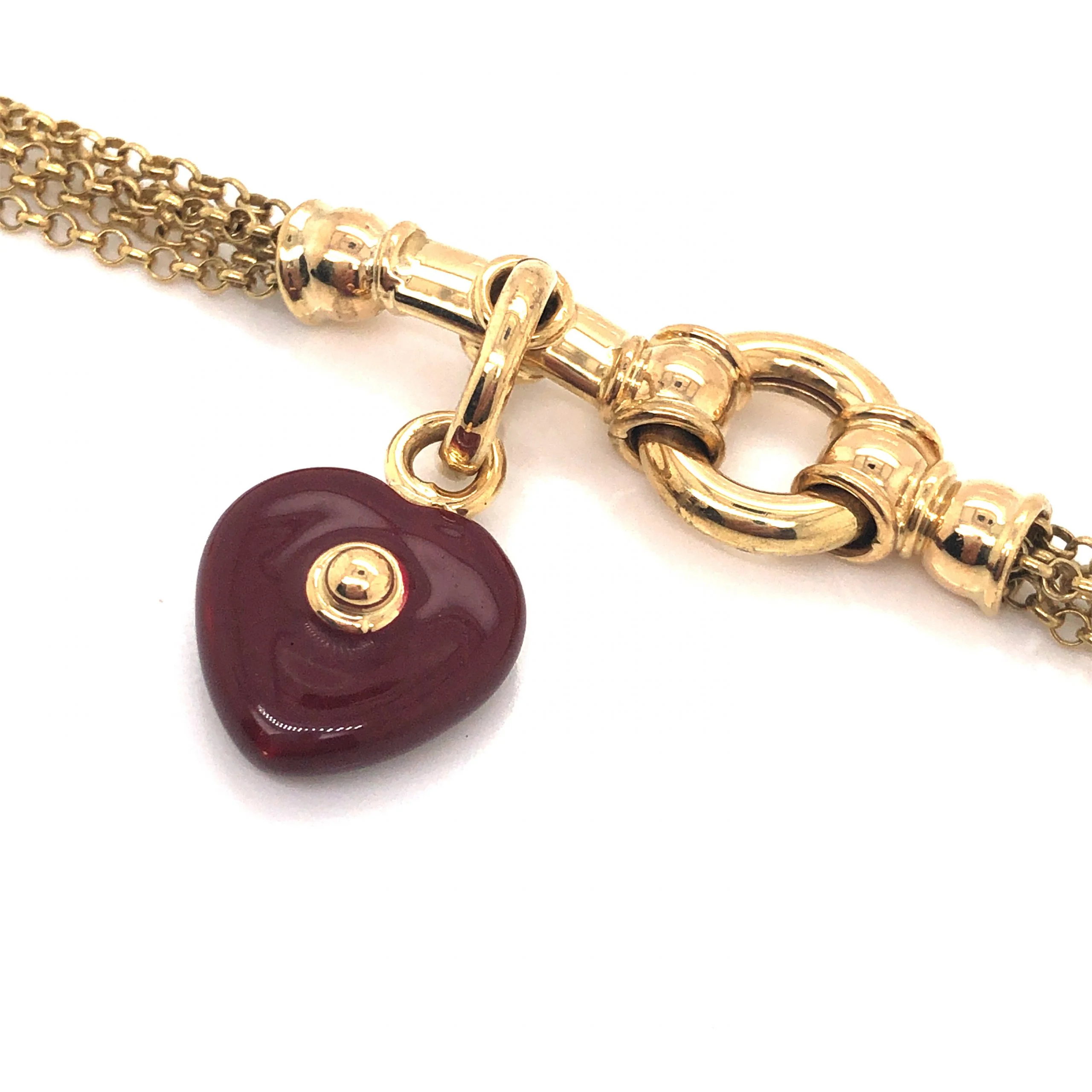 Heart Charm Multi-Chain Bracelet in 18k Yellow Gold - Image 3