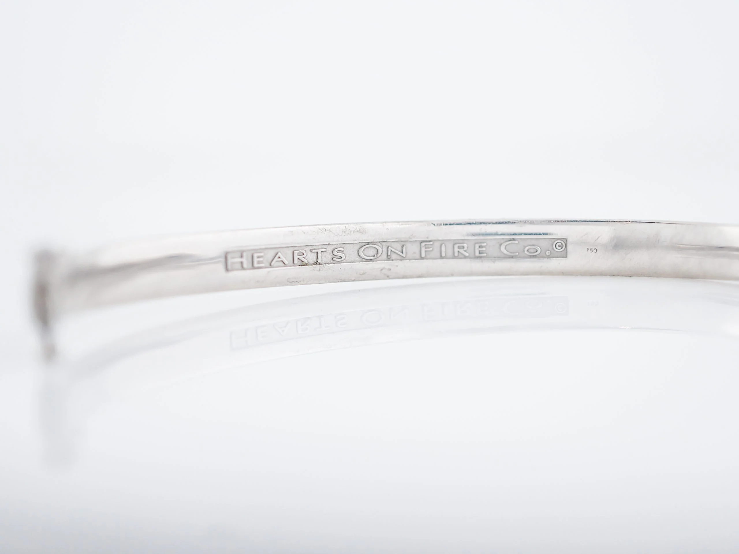 Hearts On Fire Bangle Bracelet .40 Round Brilliant Diamond in 18k White Gold - Image 3