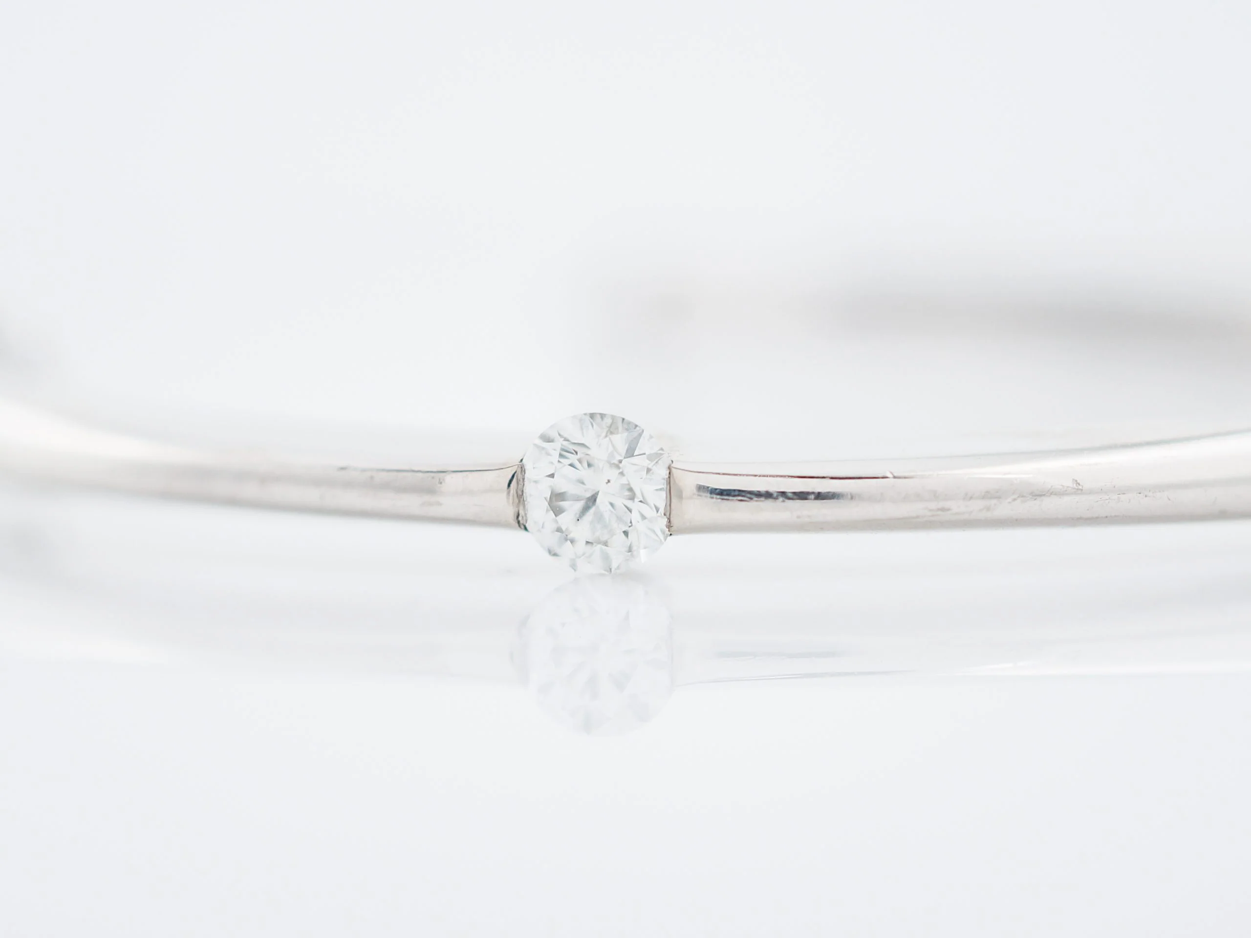 Hearts On Fire Bangle Bracelet .40 Round Brilliant Diamond in 18k White Gold - Image 4