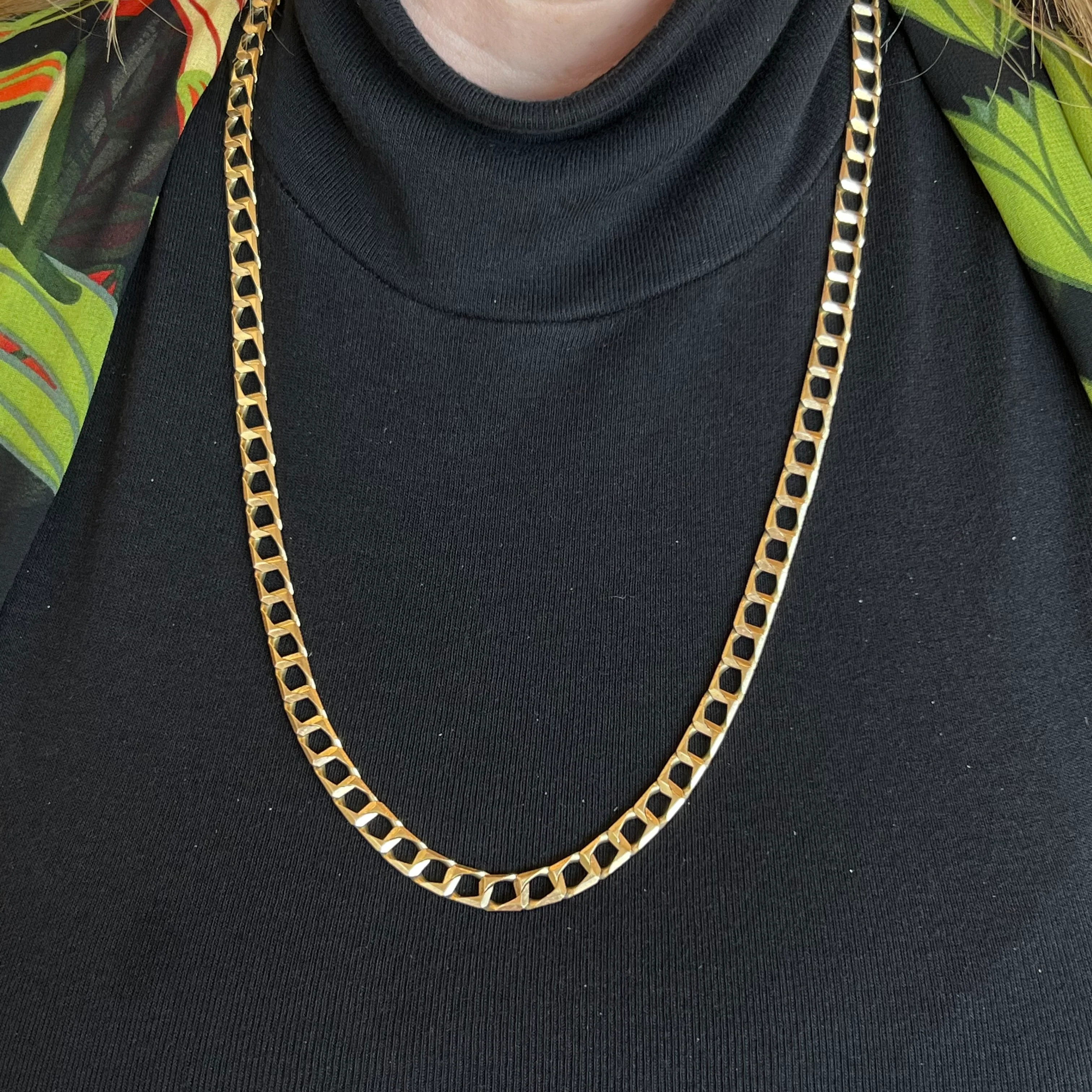 Heavy Chain Link Necklace in 14k Yellow Gold - Image 4