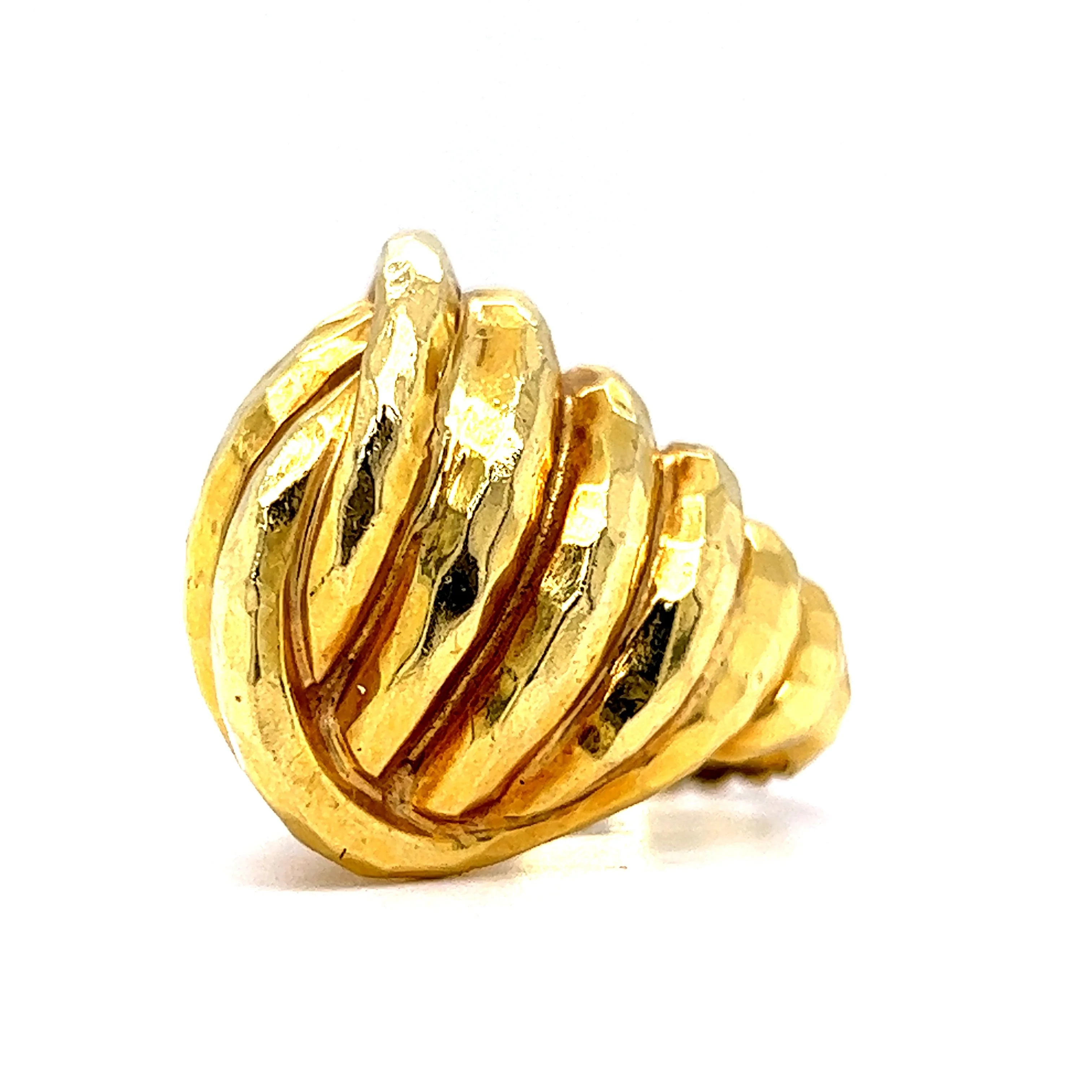 Henry Dunay Textured Knot Cocktail Ring in 18k Yellow Gold - Image 2