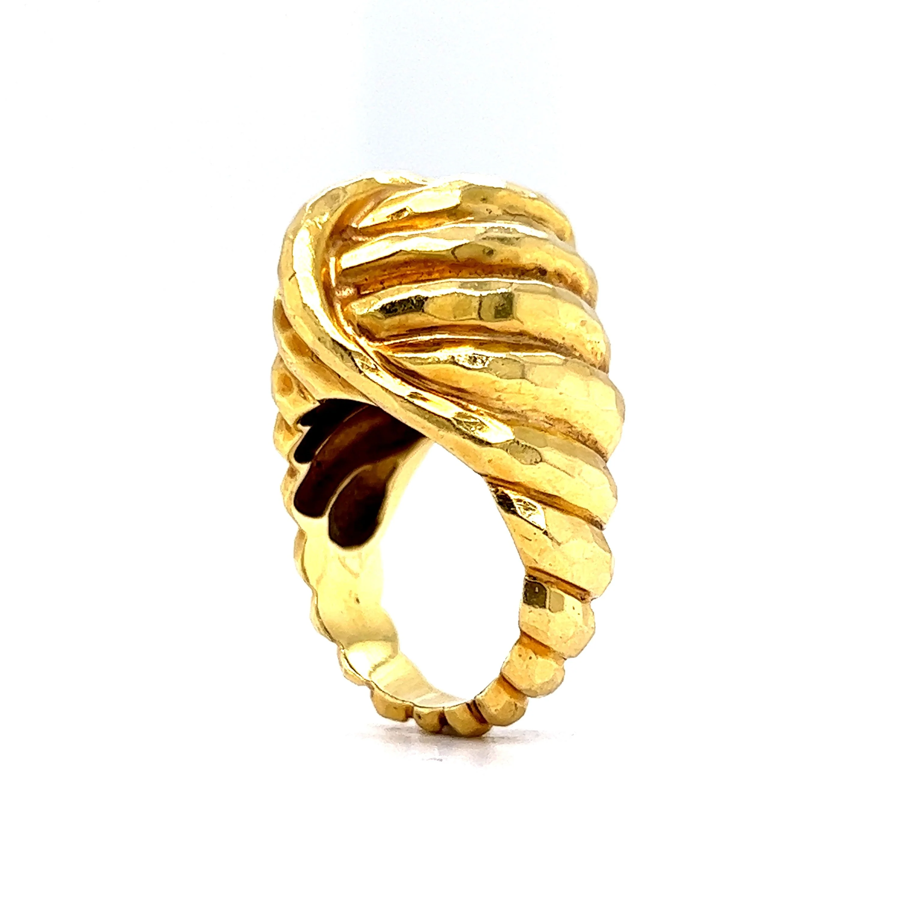 Henry Dunay Textured Knot Cocktail Ring in 18k Yellow Gold - Image 5