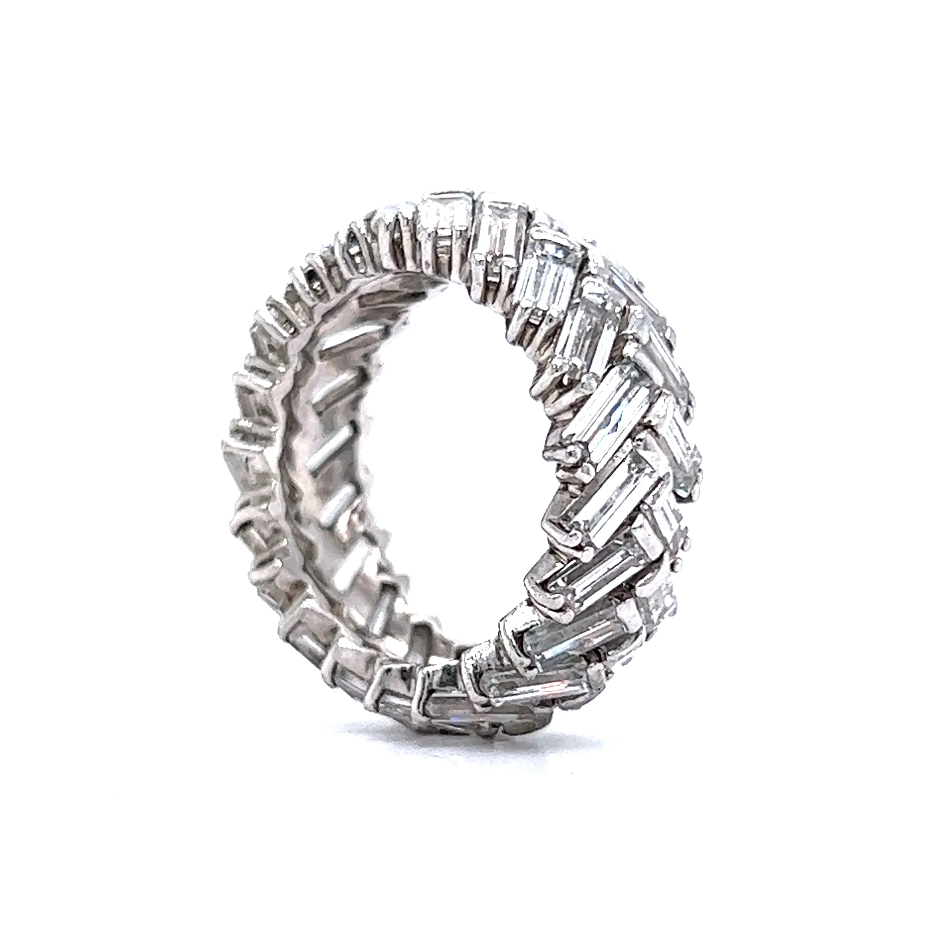 Herringbone Diamond Eternity Band in Platinum - Image 5