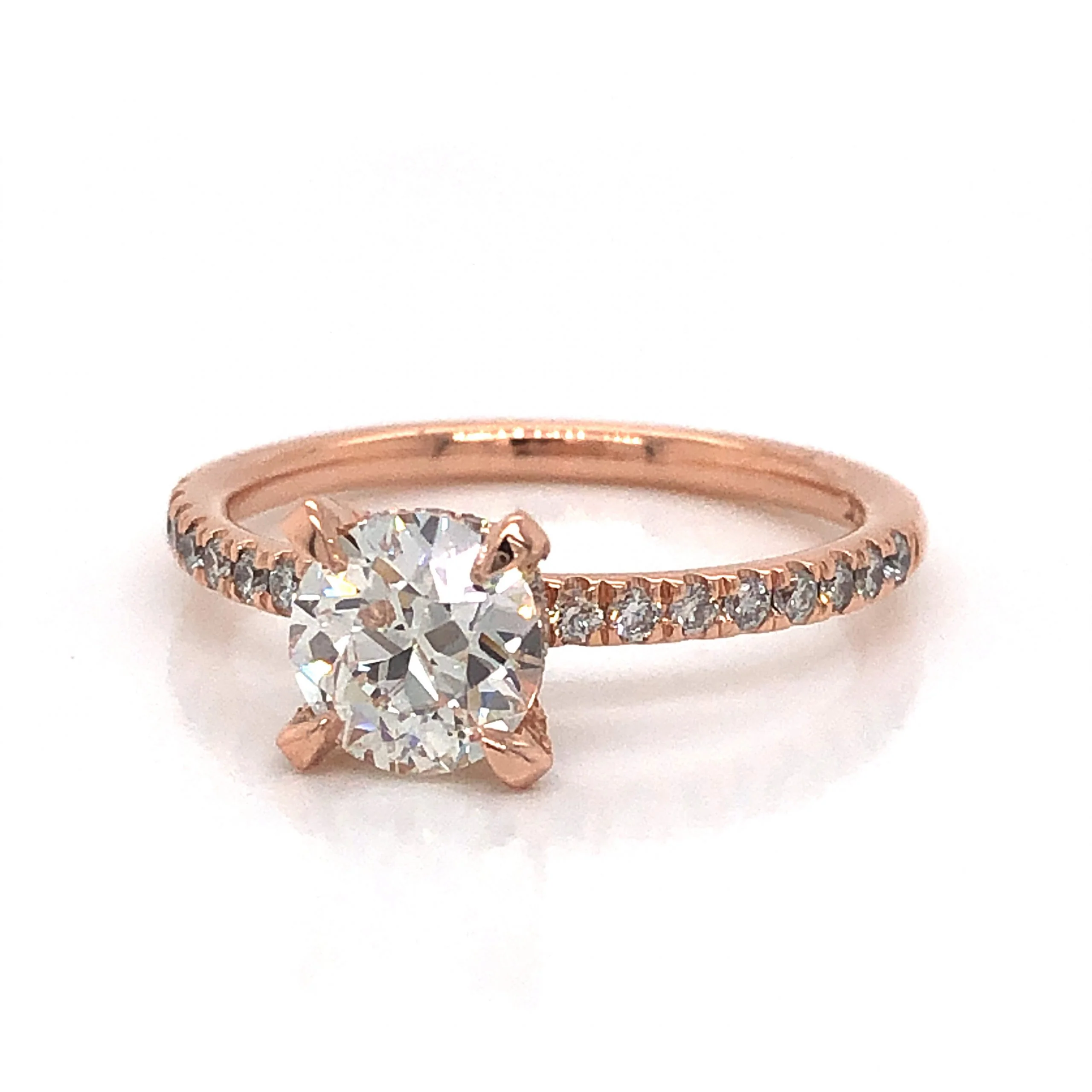 Hidden Halo Diamond Engagement Ring in 14k Rose Gold - Image 2