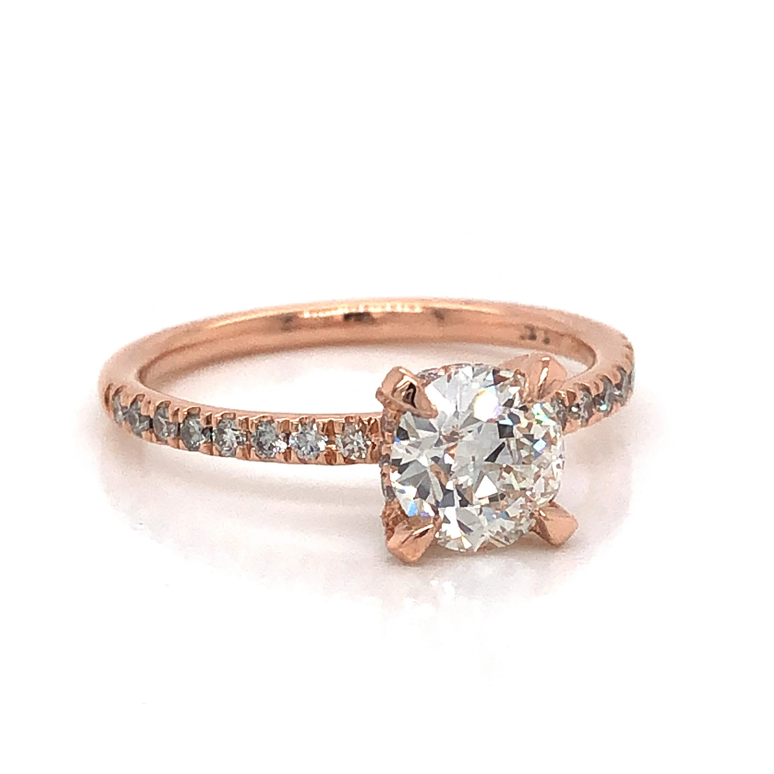 Hidden Halo Diamond Engagement Ring in 14k Rose Gold - Image 3