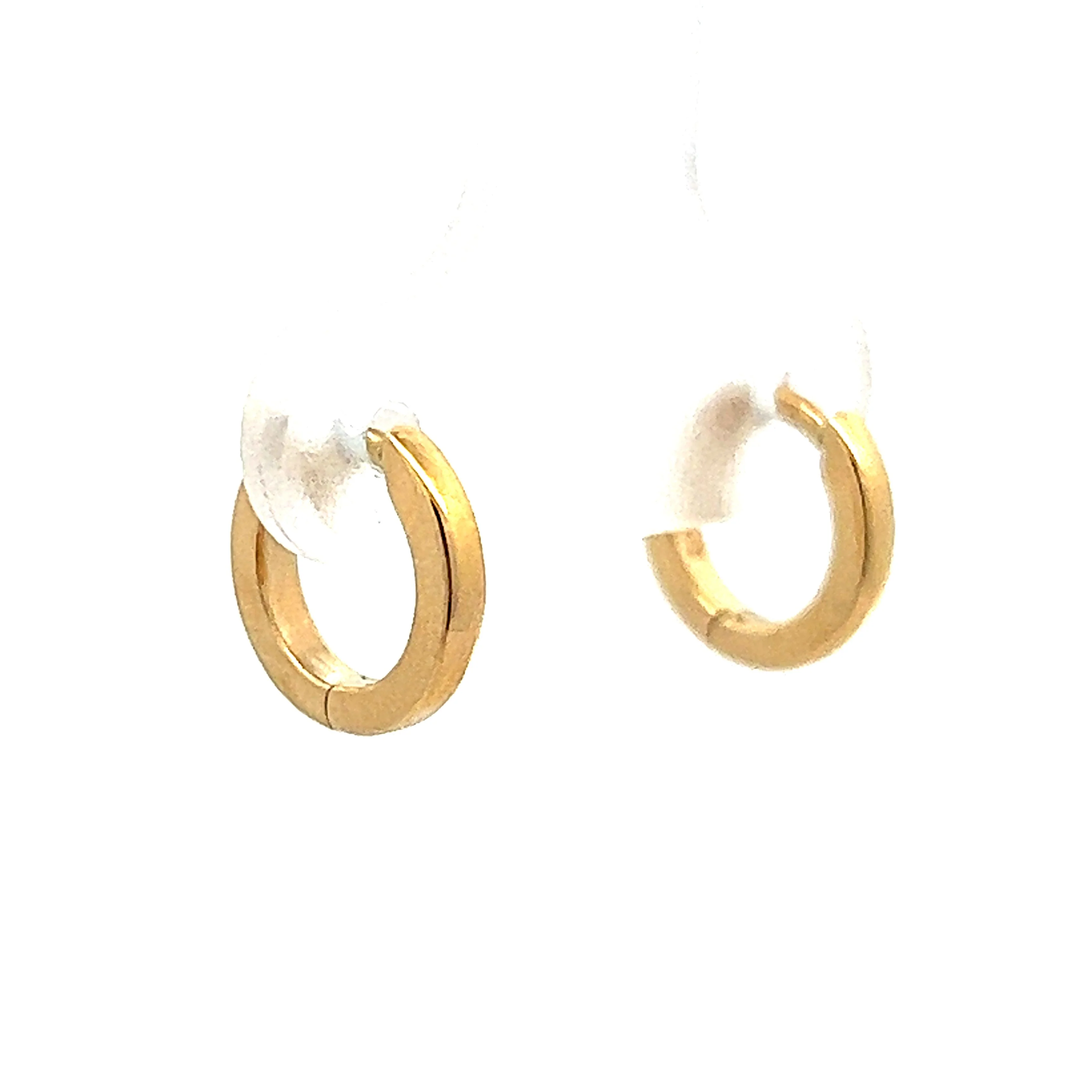 High Polish Hoop Earrings in 14k Yellow Gold - Image 3