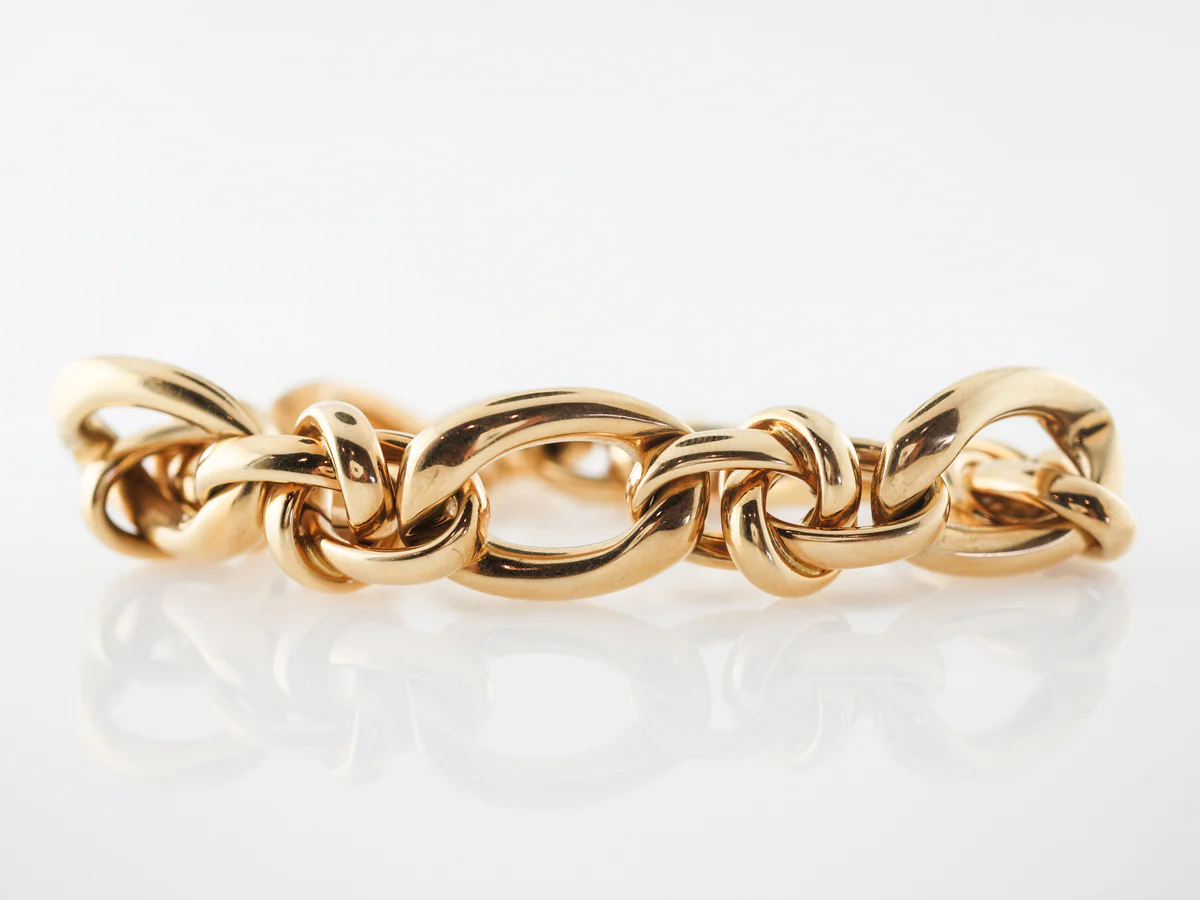 High Polish Link Bracelet in 18k Yellow Gold