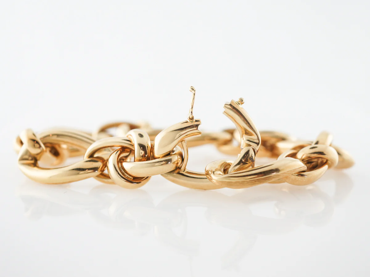 High Polish Link Bracelet in 18k Yellow Gold - Image 2