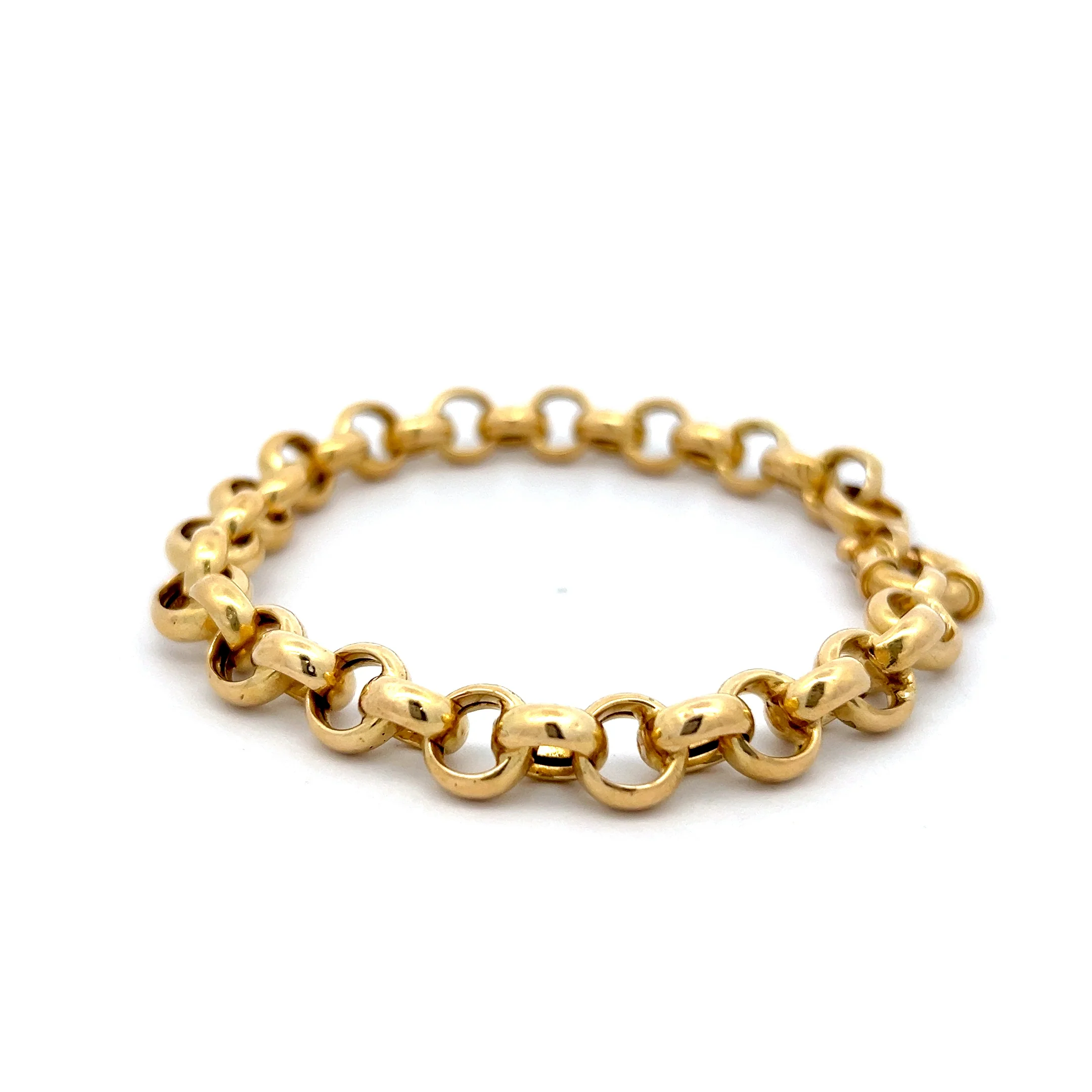 Hollow Rolo Link Charm Bracelet in 18k Yellow Gold - Image 2