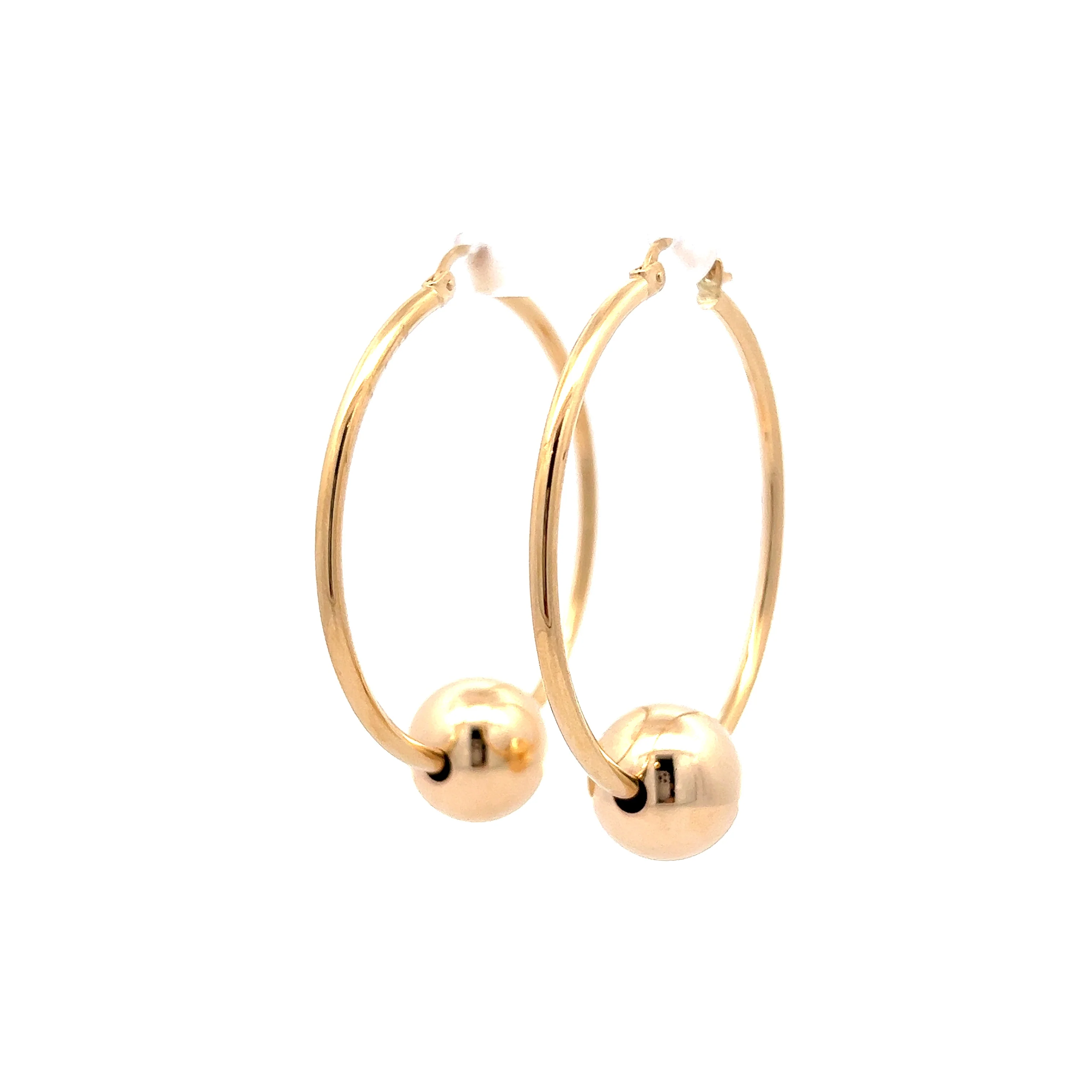 High Polished Hoop Earrings in 14k Yellow Gold - Image 2