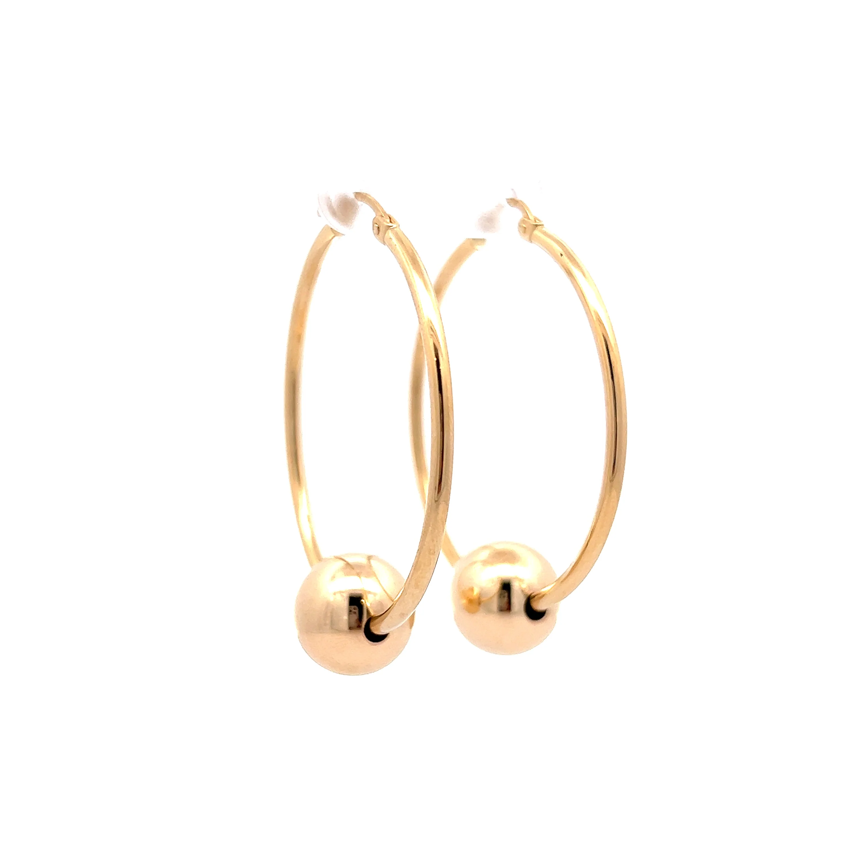 High Polished Hoop Earrings in 14k Yellow Gold - Image 3