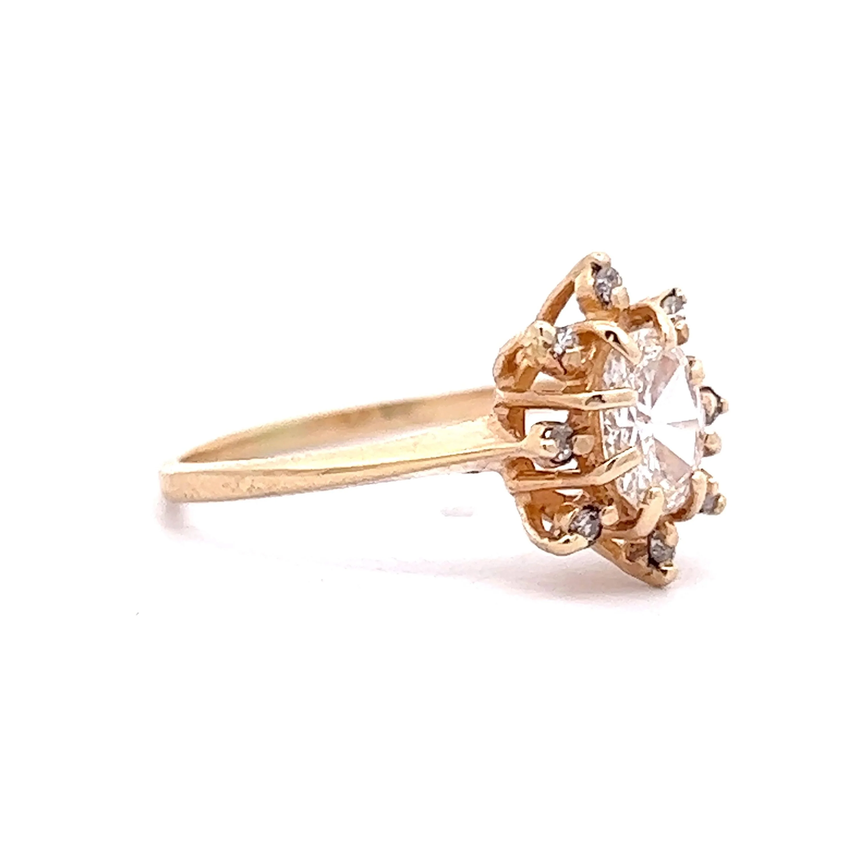 Intermittent Diamond Halo Engagement Ring in 14k Gold - Image 3