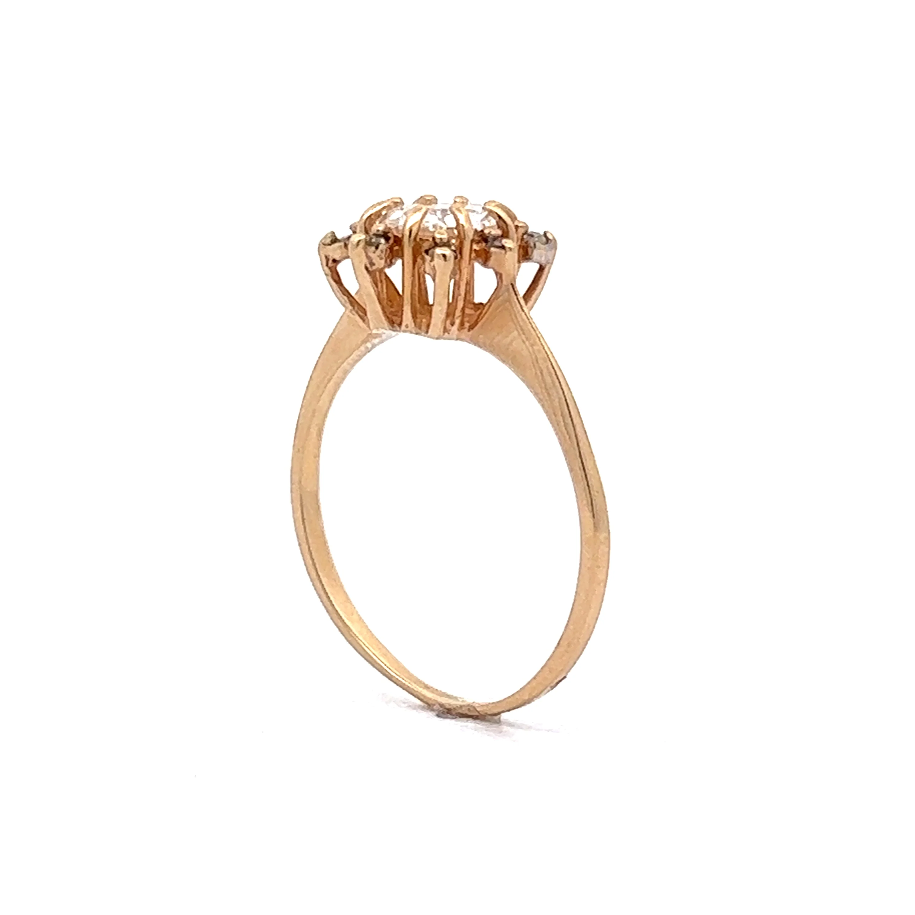 Intermittent Diamond Halo Engagement Ring in 14k Gold - Image 5