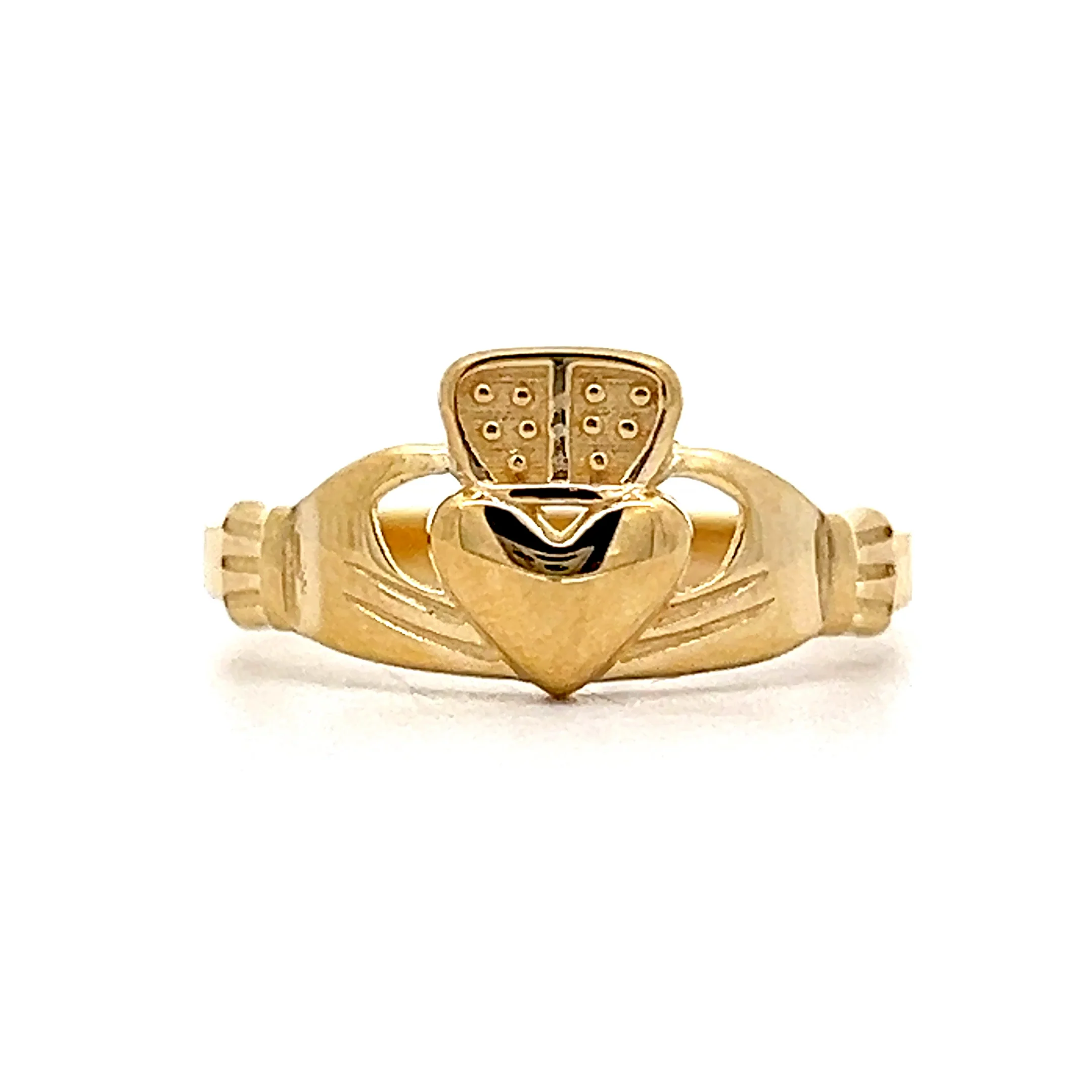 Irish Heart Claddagh Cocktail Ring in 14k Yellow Gold