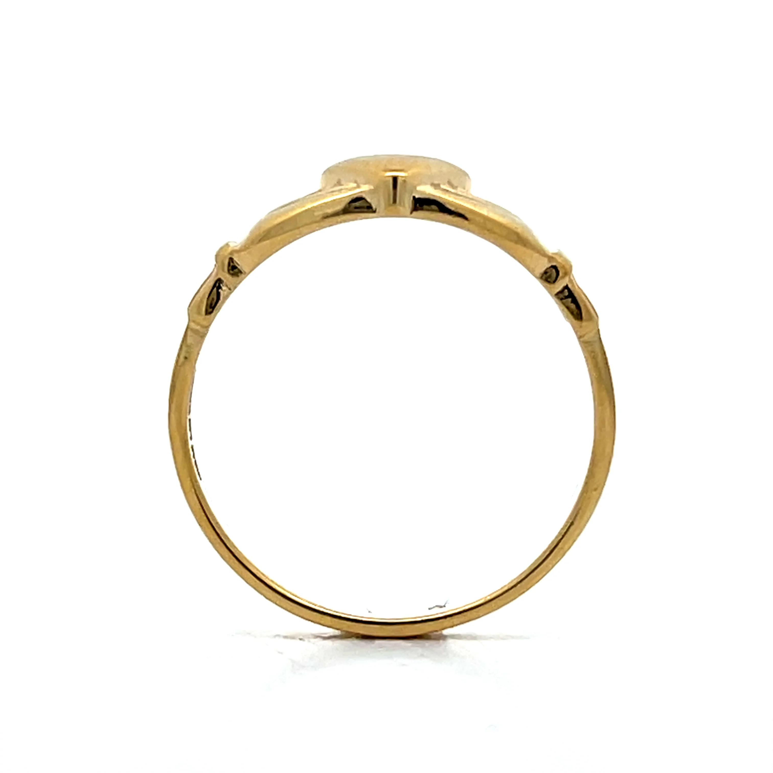 Irish Heart Claddagh Cocktail Ring in 14k Yellow Gold - Image 4