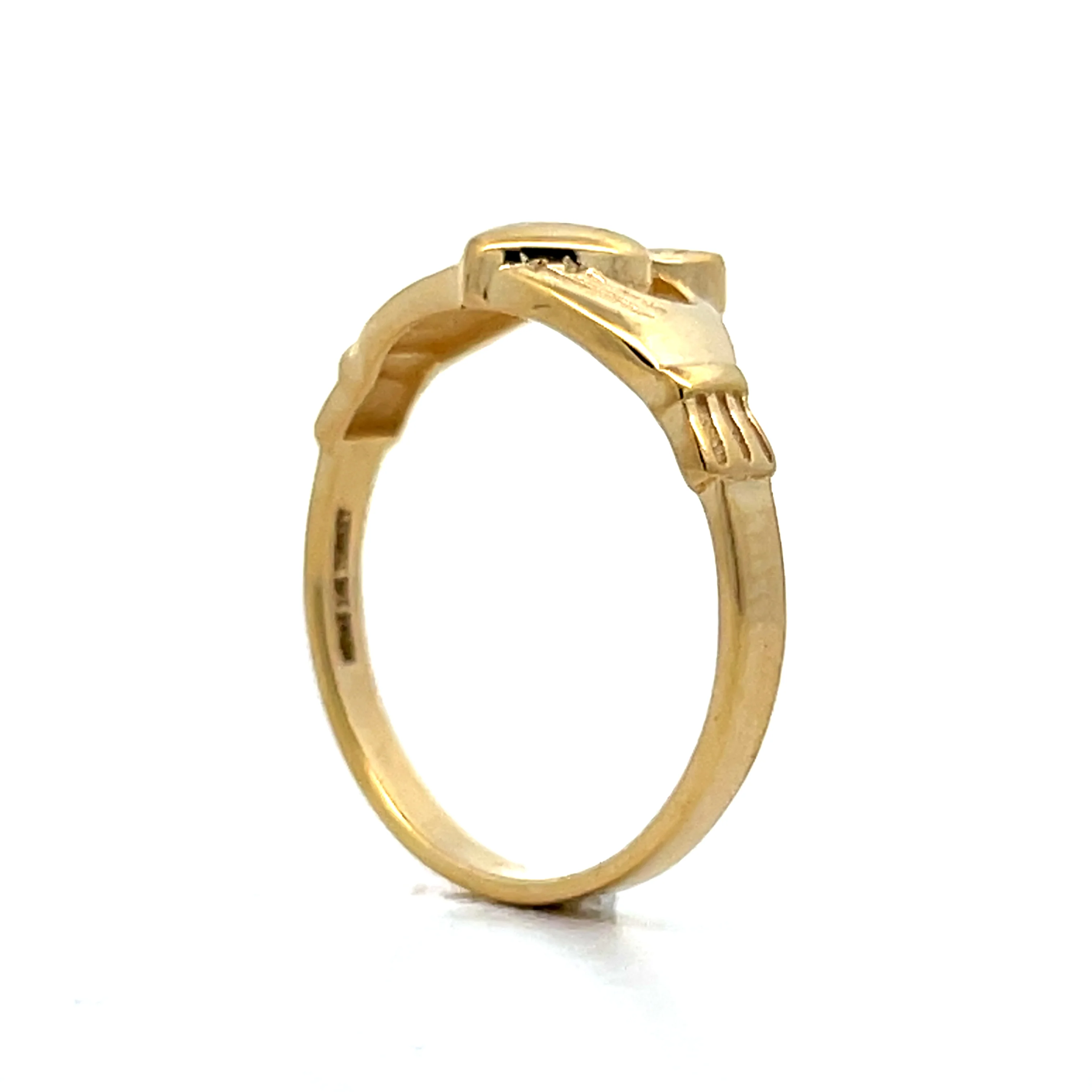 Irish Heart Claddagh Cocktail Ring in 14k Yellow Gold - Image 5