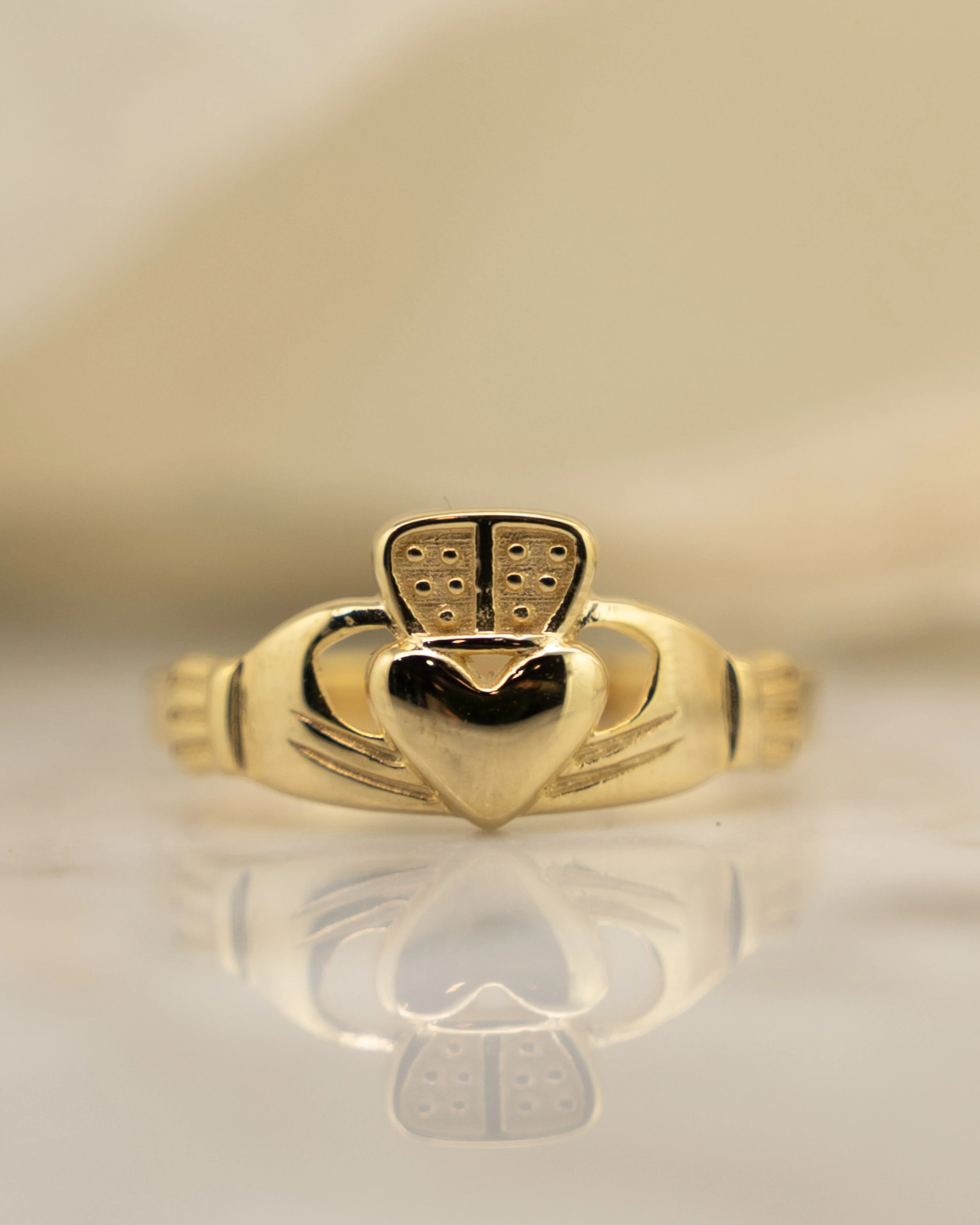 Irish Heart Claddagh Cocktail Ring in 14k Yellow Gold - Image 6