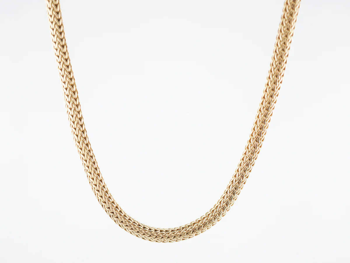 John Hardy Wheat Necklace Modern in 18k Yellow Gold