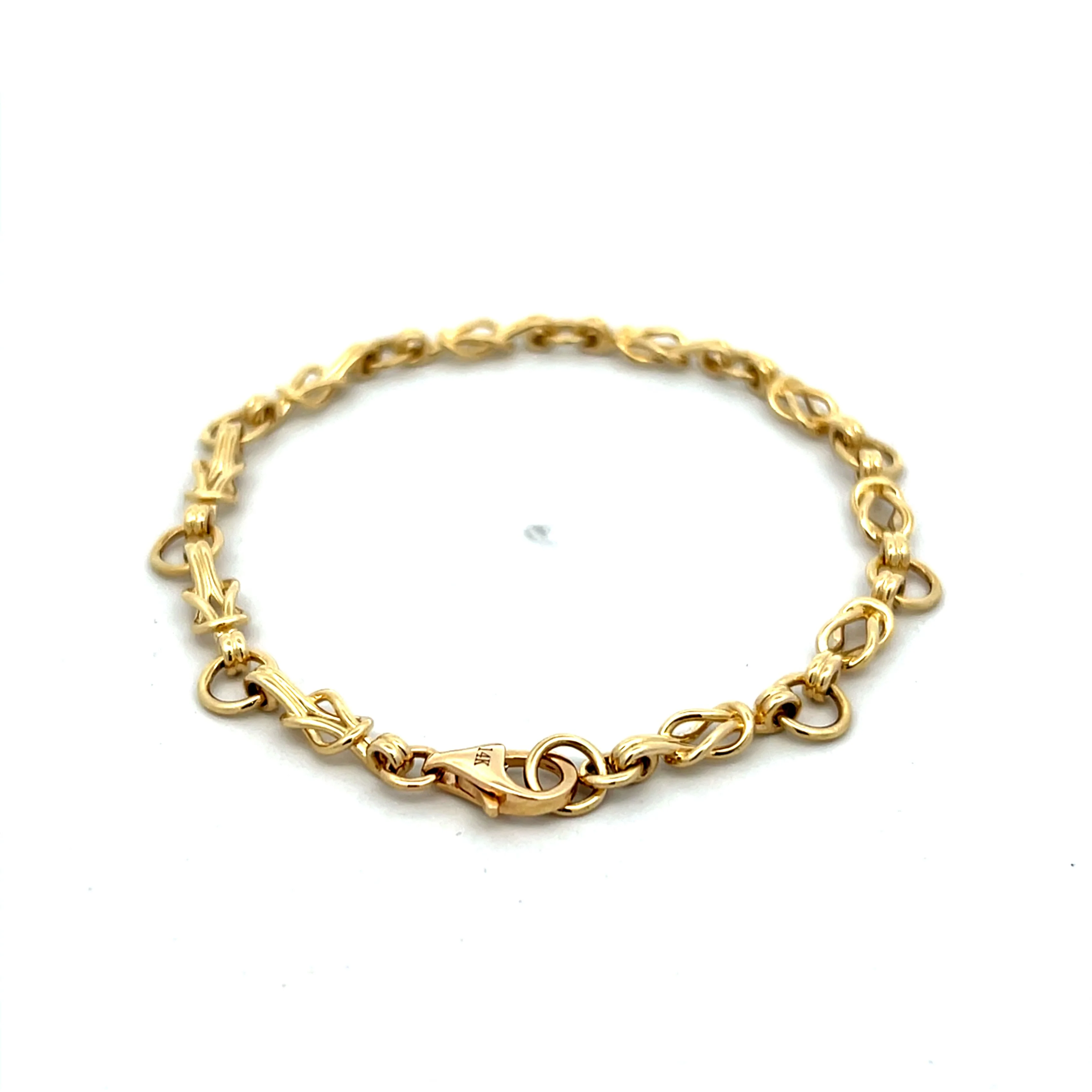 Knotted Link Charm Bracelet in 14k Yellow Gold - Image 4