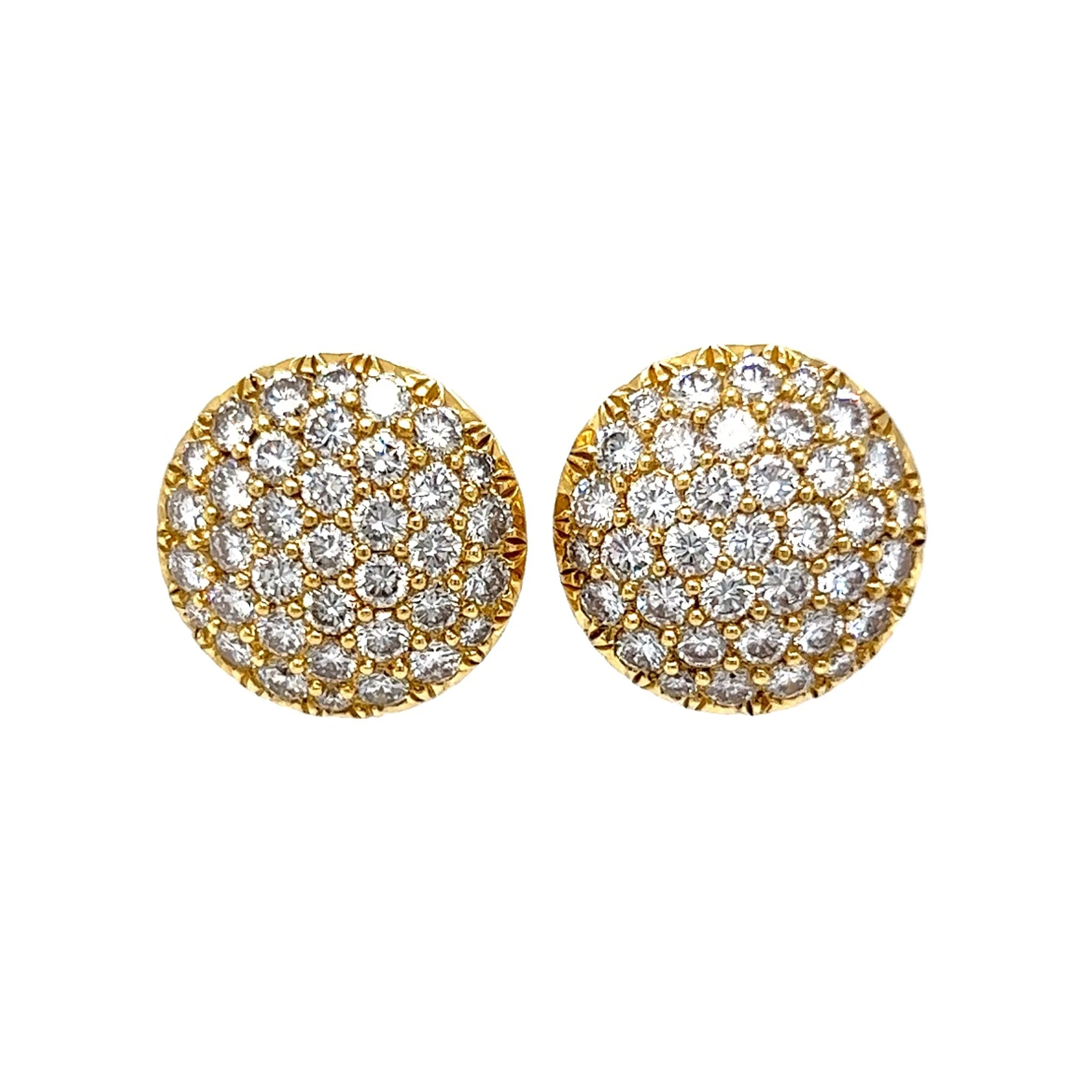 Kurt Wayne Pave Diamond Stud Earrings in 18k Yellow Gold