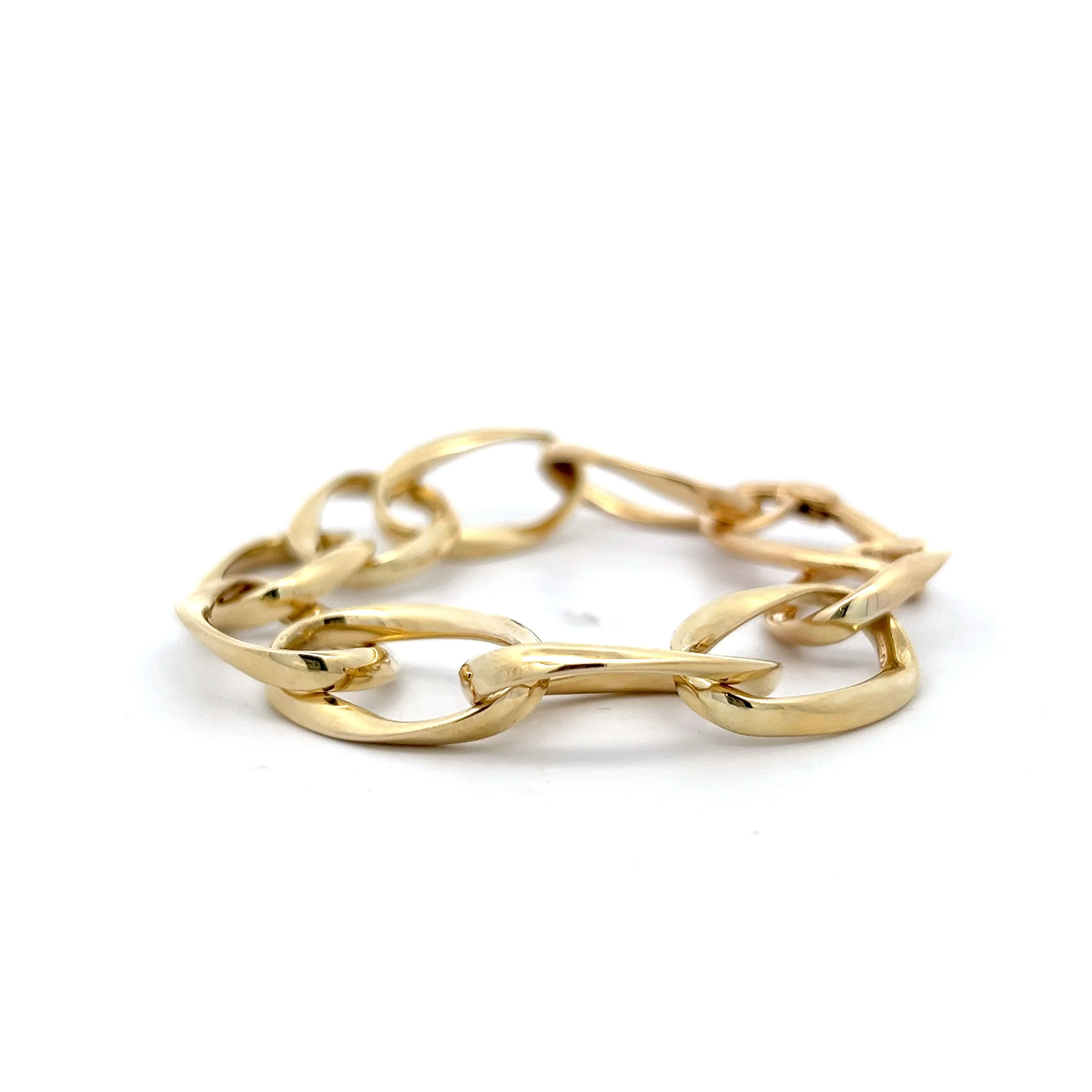 Large Oval Link Bracelet in 14k Yellow Gold - Image 2