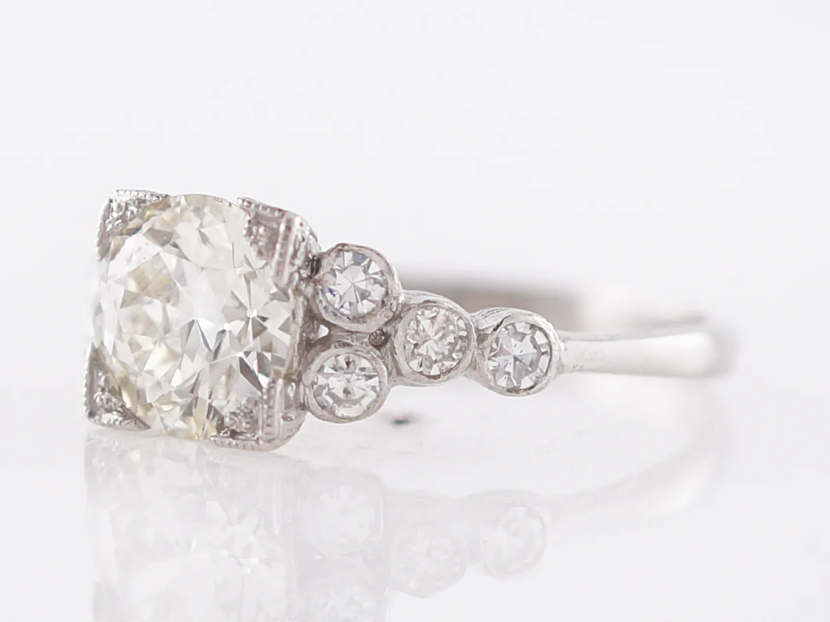 1.5 Carat Late Art Deco Old European Cut Diamond Ring - Image 2